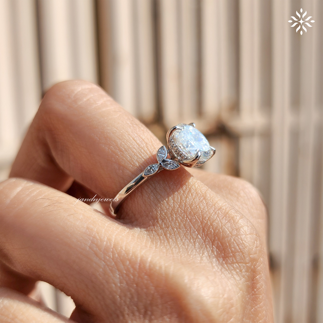 Custom 2CT Portuguese Cut Moissanite Engagement Ring, 14K Solid Gold Ring, Dainty Promise Ring for Her, Mystique Cathedral Setting Ring
