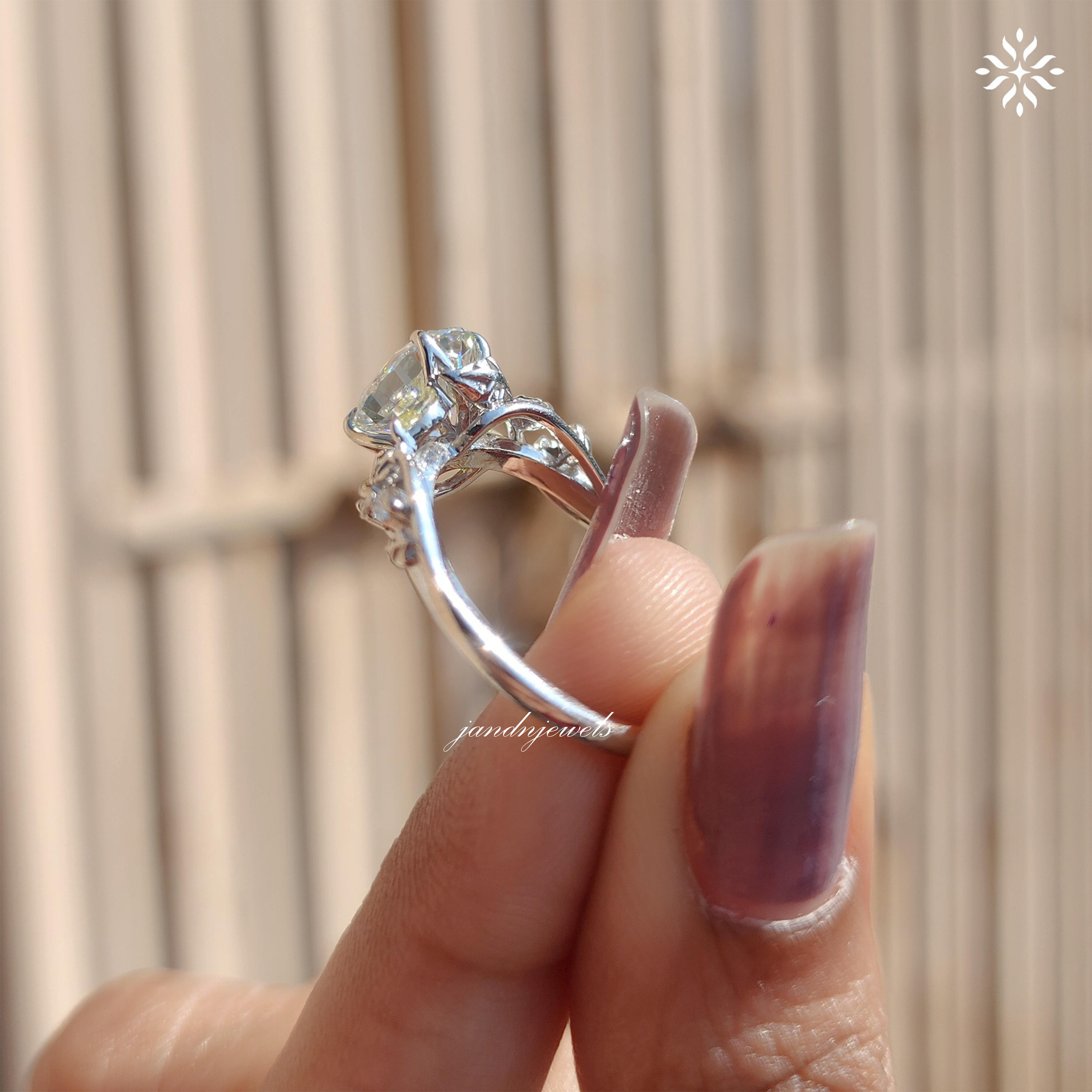 3 CT Floral Oval Cut Moissanite Engagement Ring Vintage Solid Gold Moissanite Solitaire Wedding Ring Nature Inspire Ring Gift For Girlfriend
