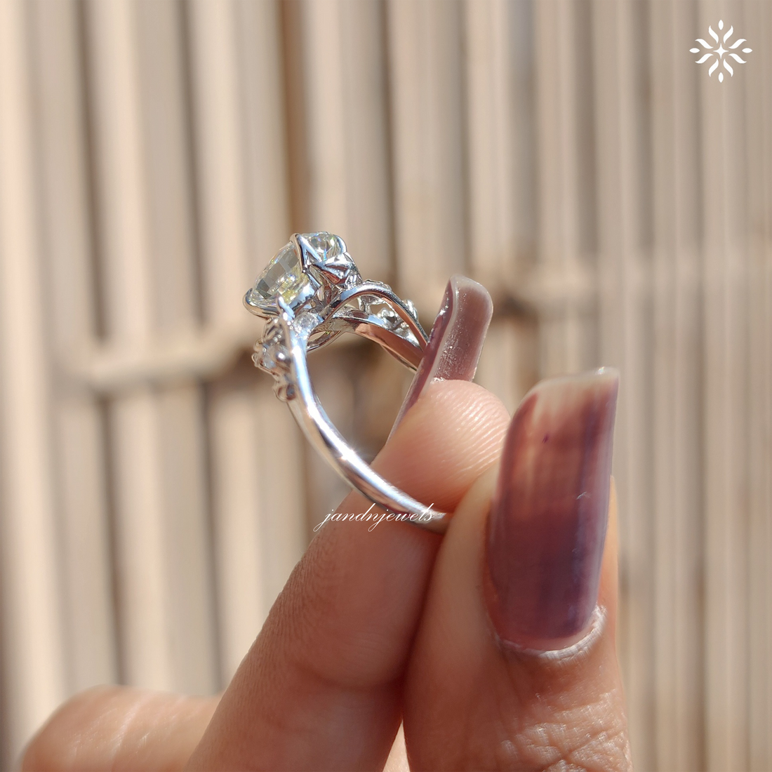 3 CT Floral Oval Cut Moissanite Engagement Ring Vintage Solid Gold Moissanite Solitaire Wedding Ring Nature Inspire Ring Gift For Girlfriend