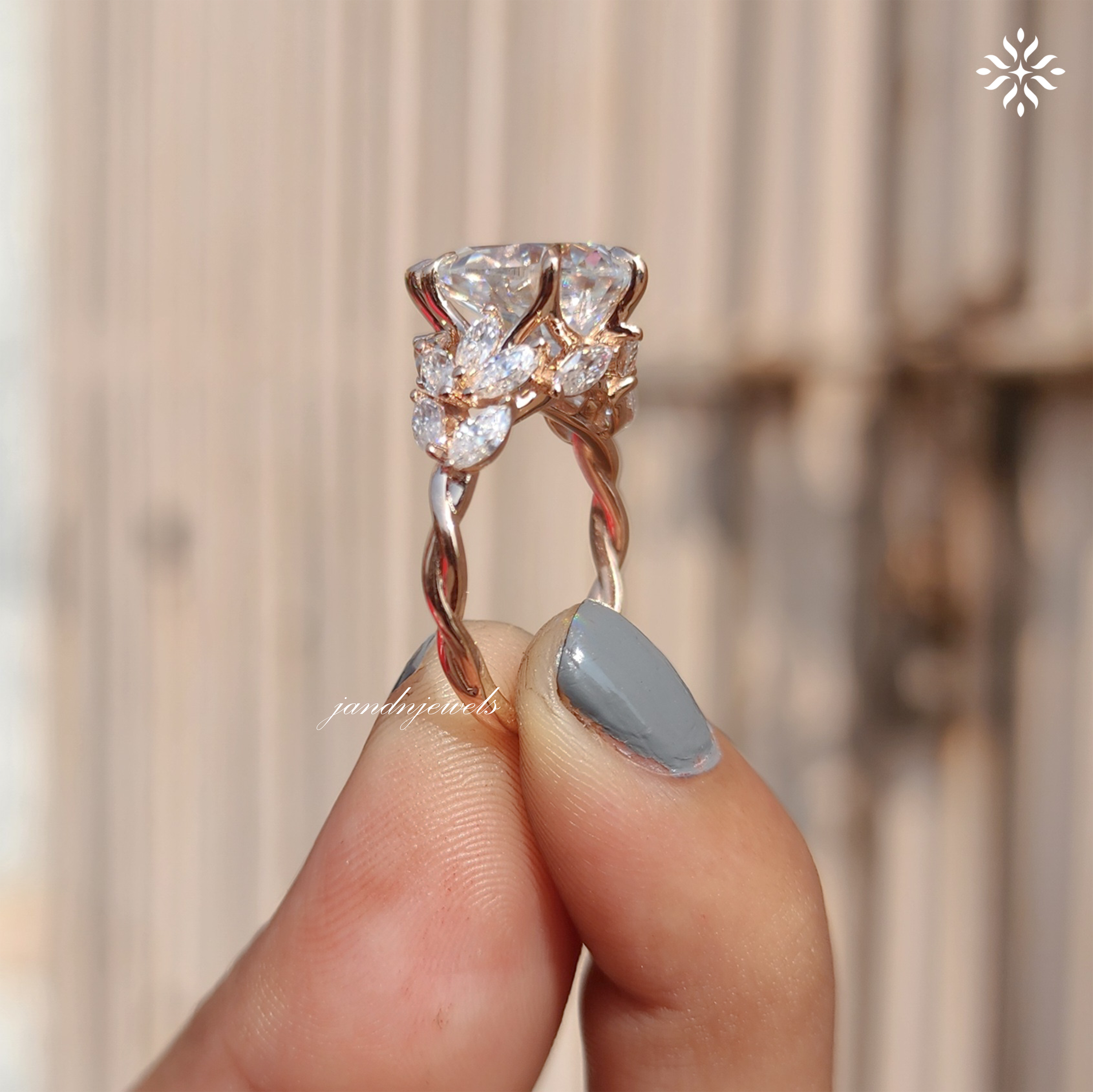 Floral Pear Cut Moissanite Engagement Ring Art Deco14K Gold Moissanite Diamond Wedding Ring Nature Inspire Ring Promise Ring For Women