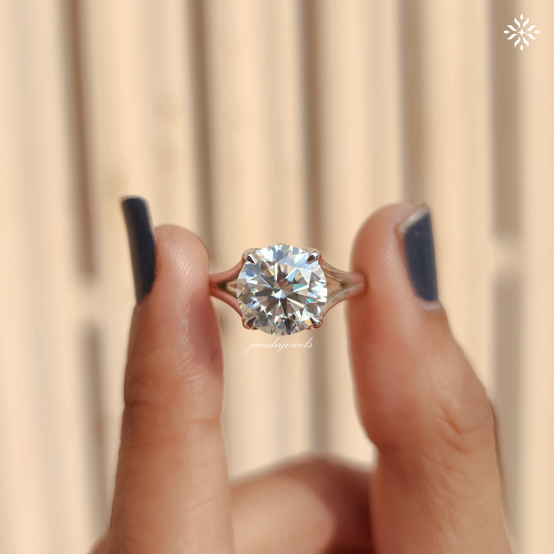2CT Round Cut Moissanite Engagement Ring Cathedral Setting Ring Pavé Diamond Band Classic Solitaire Bridal Ring