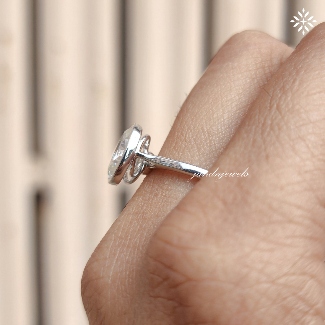 3CT Oval Cut Moissanite Wedding Ring 14k Solid White Gold Engagement Ring Bezel Set Moissanite Rings Gift's Rings For Her