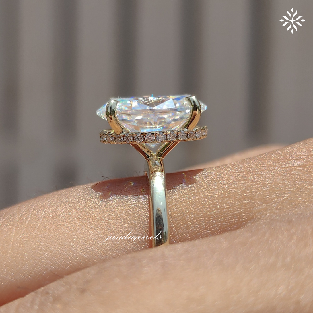 3CT Oval Cut Moissanite Engagement Ring Hidden Halo Diamond Ring 14K Solid Gold Ring Solitaire Ring