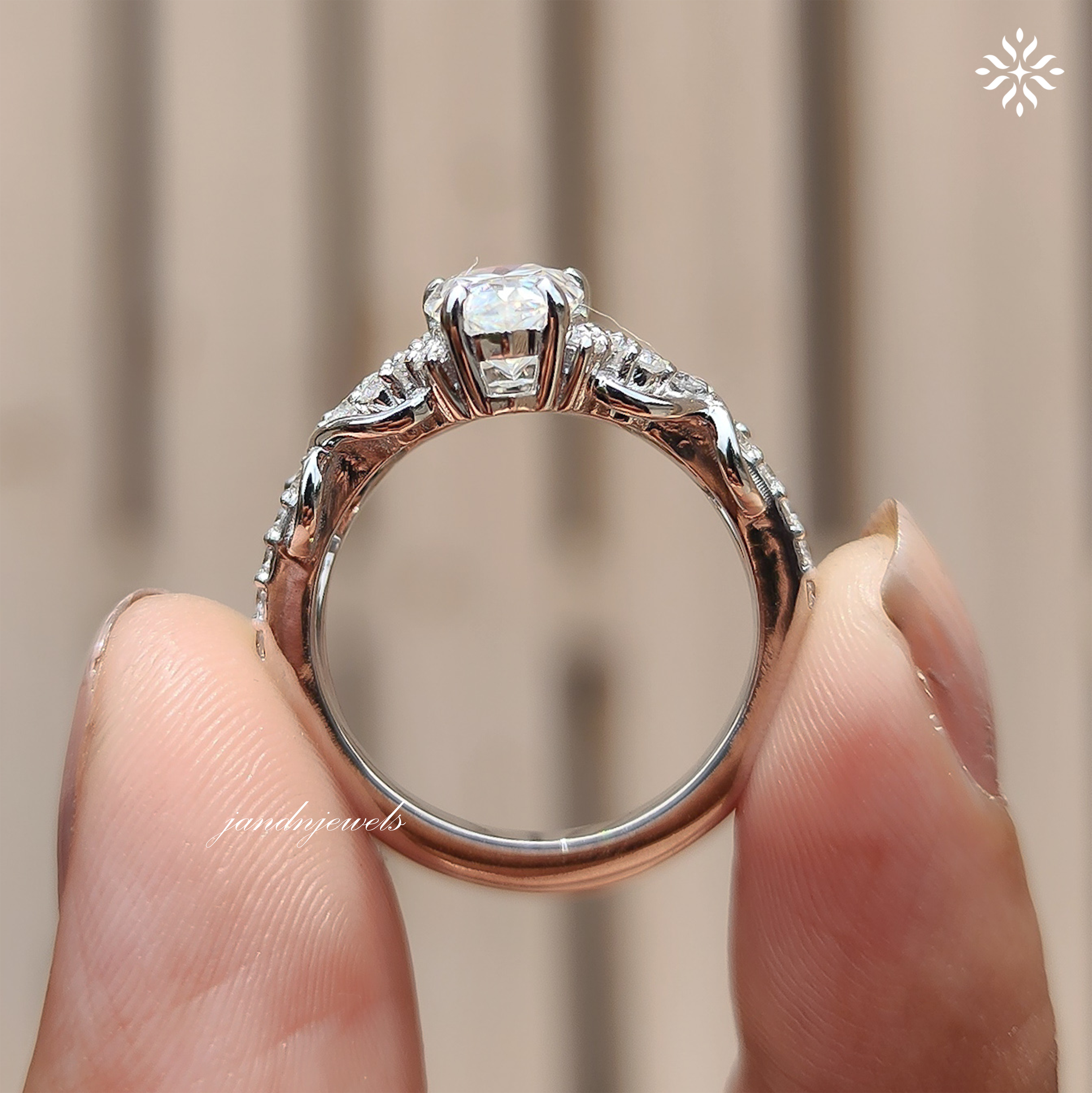 2CT Pear Moissanite Engagement Bridal Ring Set 14K Solid Gold Floral Nature Inspired Wedding Ring Set Promise Anniversary Gifts
