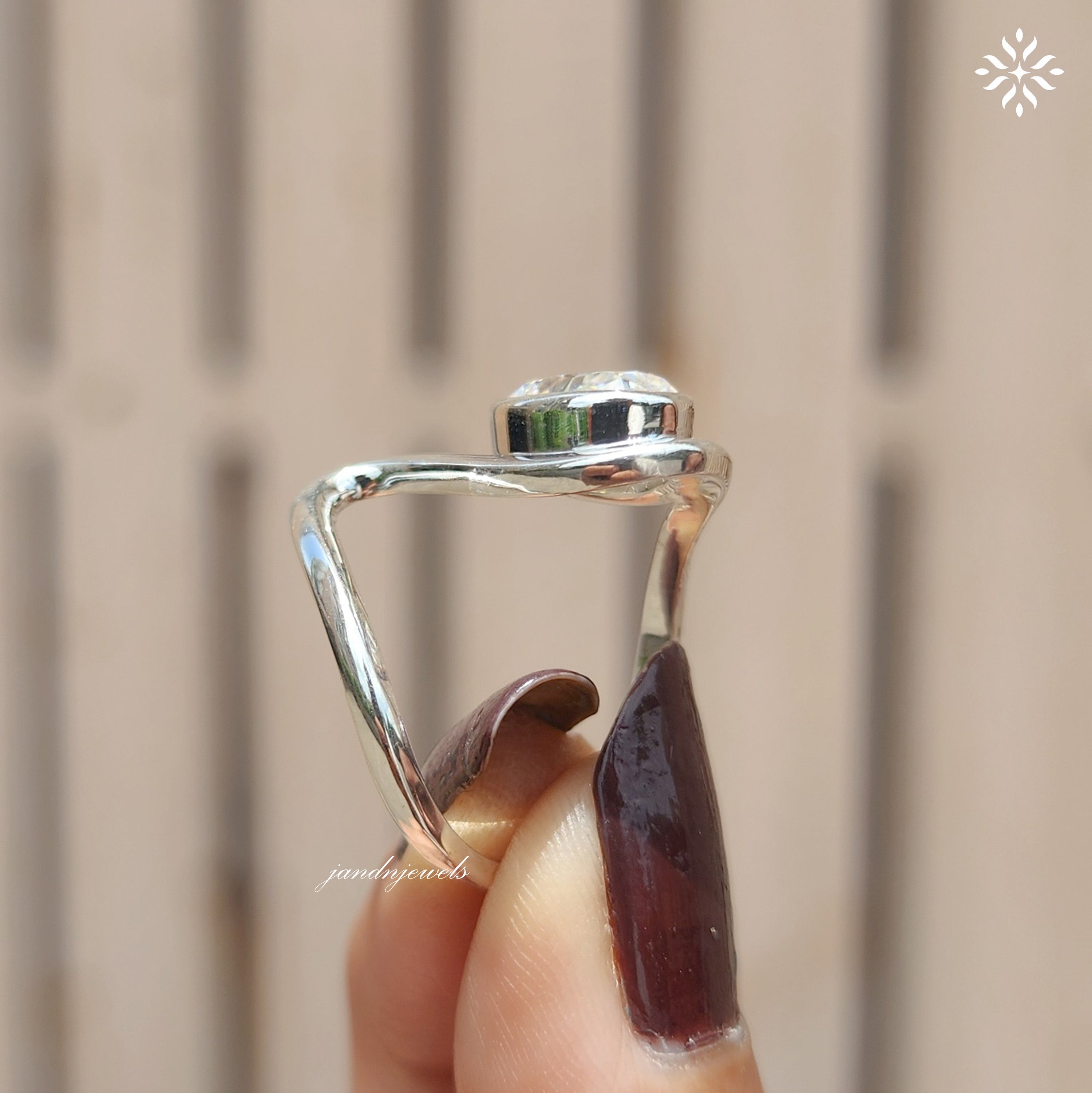 Oval Moissanite Ring, Open Wrap Ring Bezel Set Gold Band Minimalist Unique Engagement Ring
