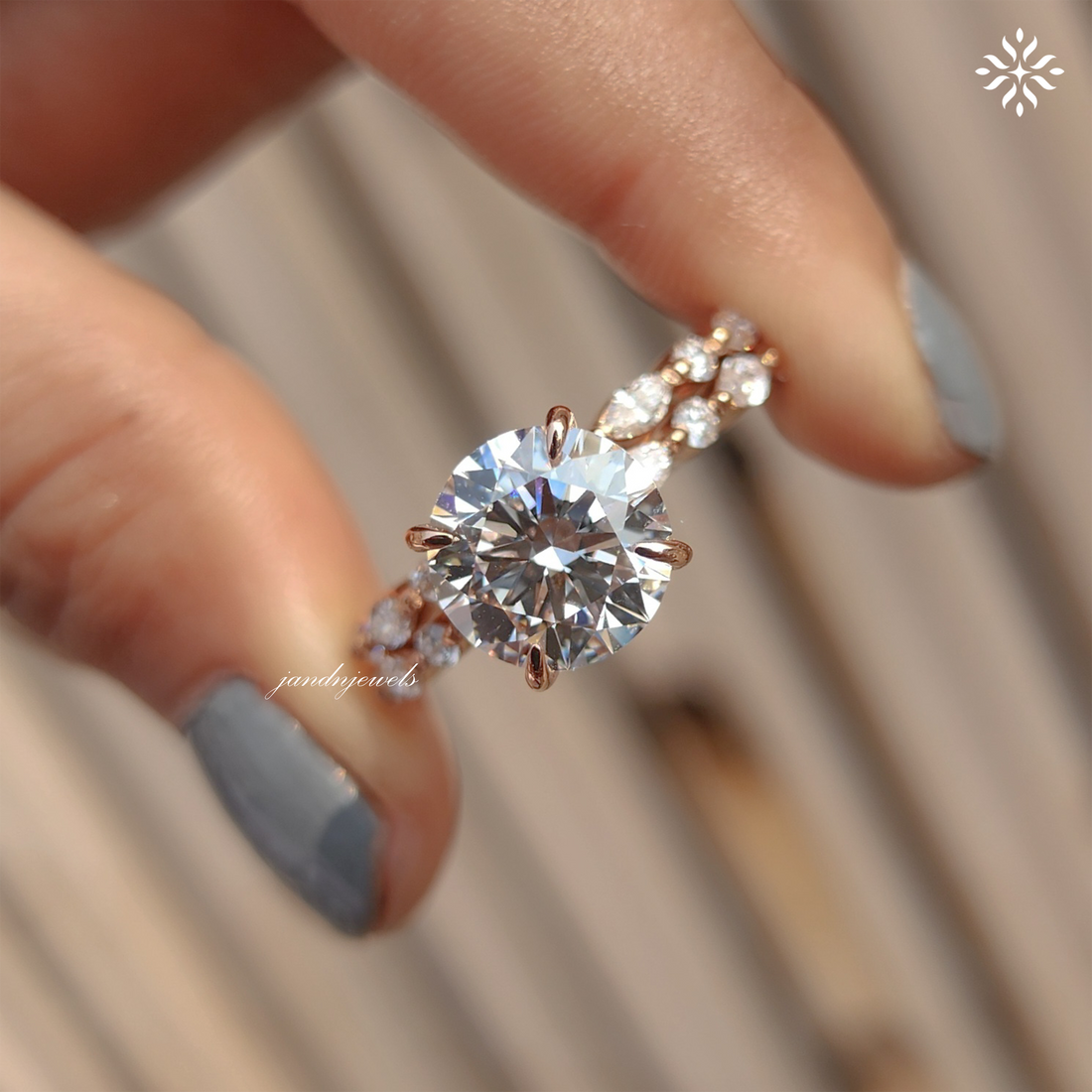 3CT Round Cut Lab Grown Diamond Engagement Ring Set 14K Gold Bridal Ring Set Unique Wedding Ring Set For Her Round Cut Diamond Ring Set