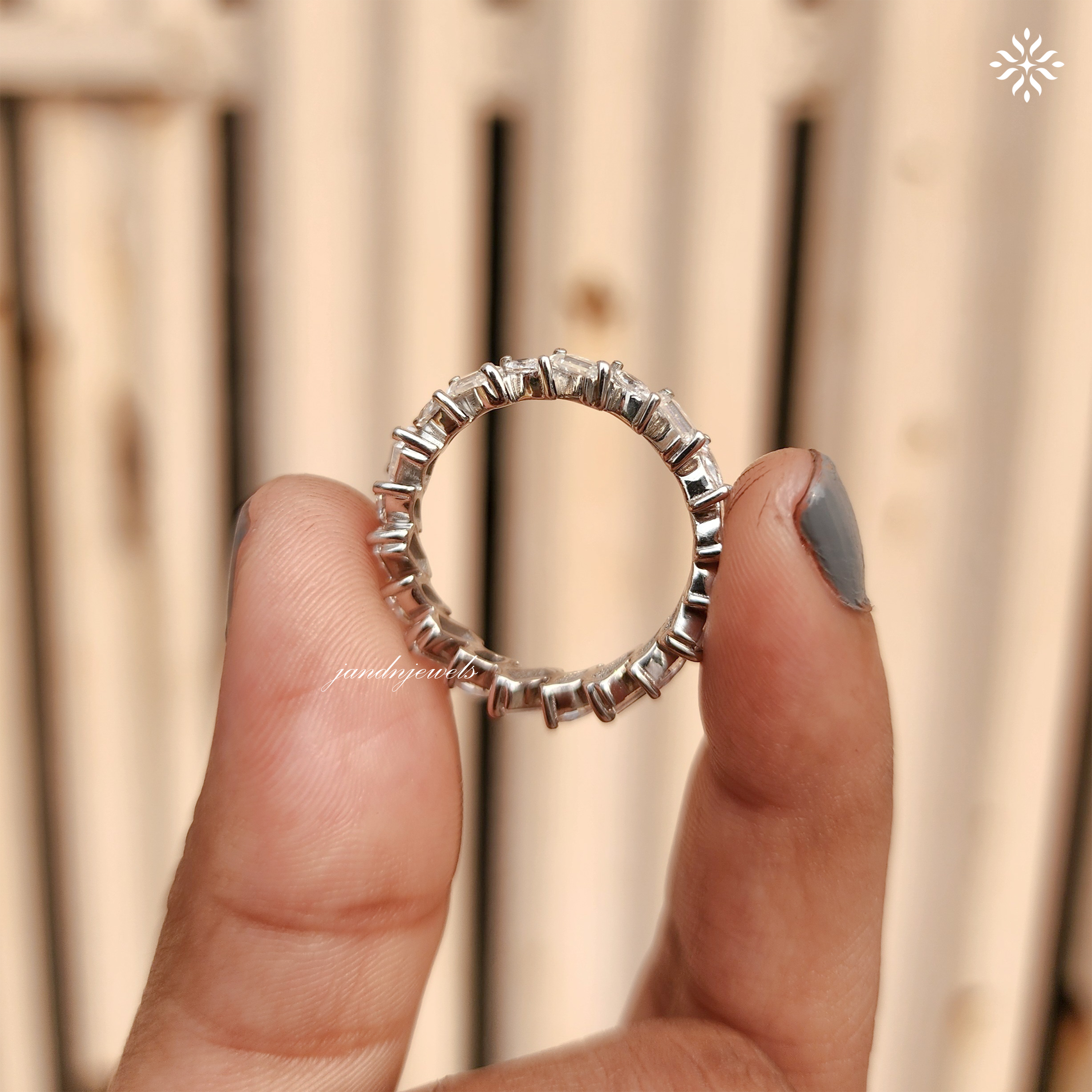 Marquise & Baguette Moissanite Band, Vintage Art Deco Wedding Ring, Half Eternity Stackable Ring, Unique Anniversary Gift Everbee logo Analyze listing