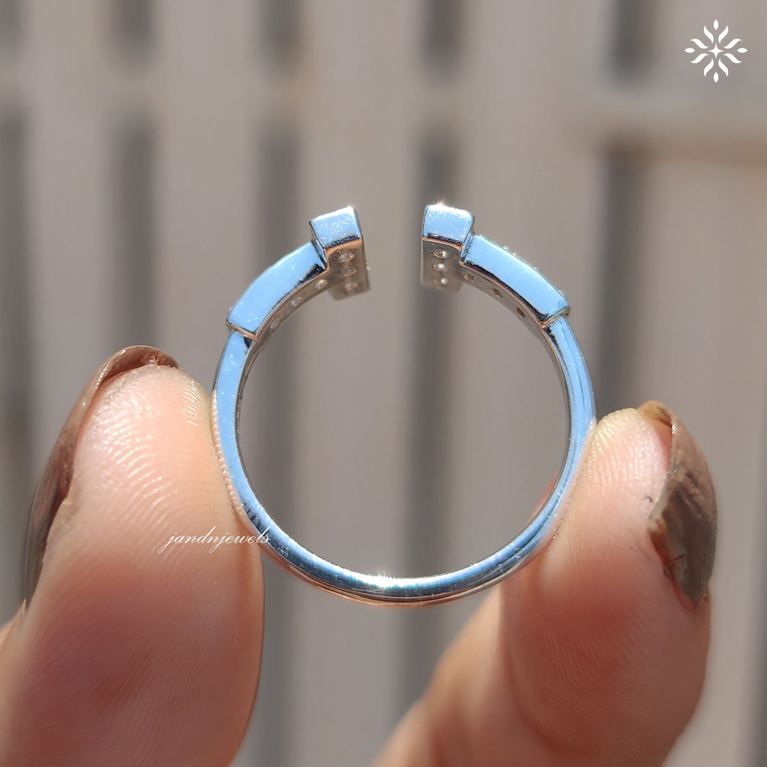 Open Shank T-Shape Diamond Moissanite Ring