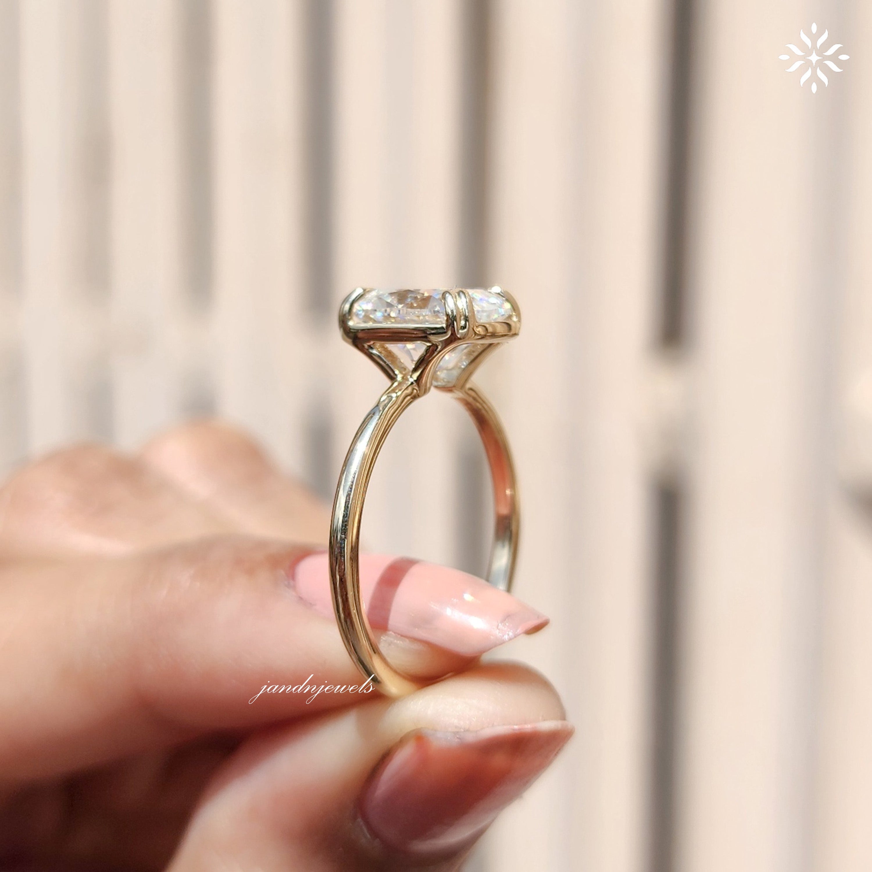 2CT Cushion Cut Moissanite Engagement Ring Dabble Prong Ring Solitaire Ring
