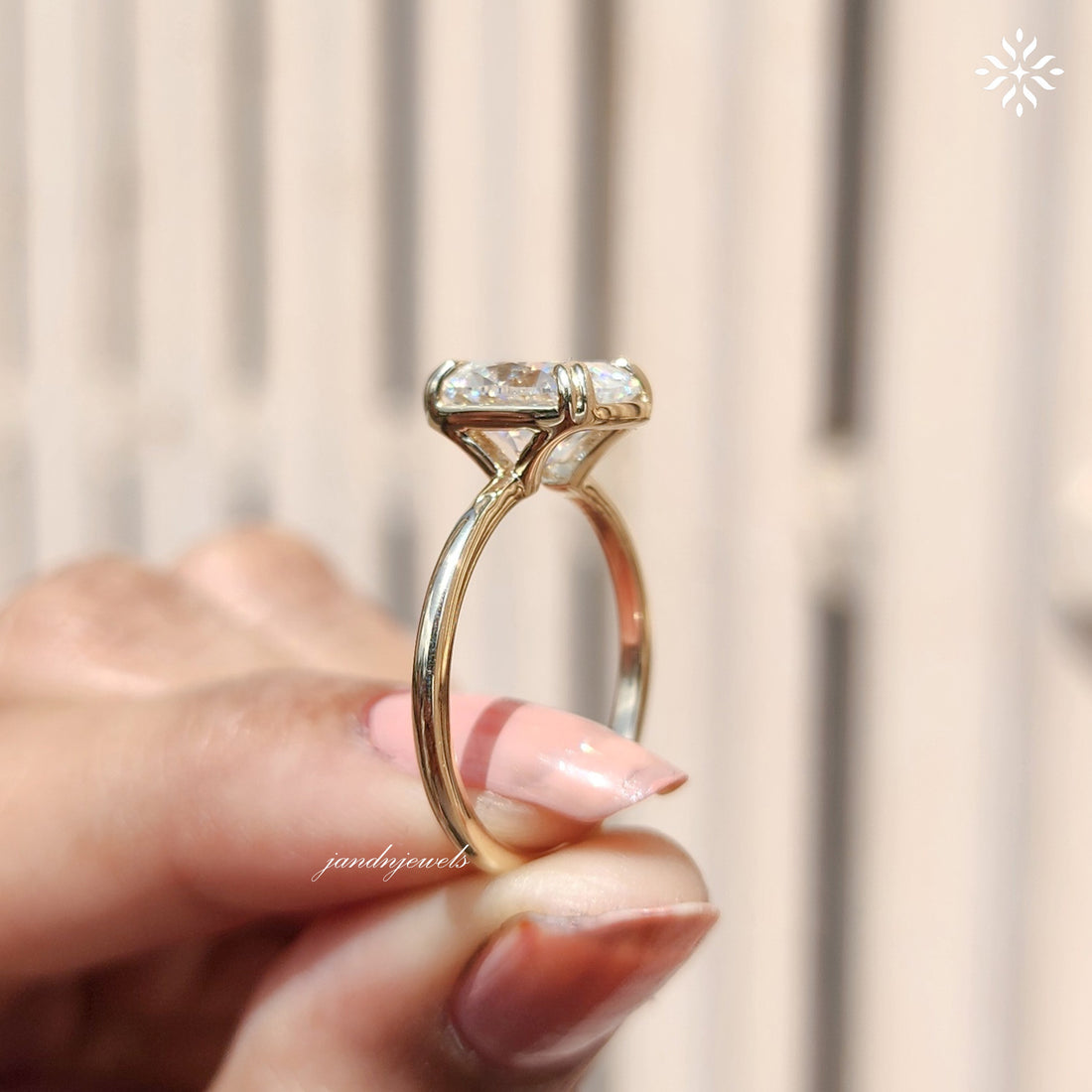 2CT Cushion Cut Moissanite Engagement Ring Dabble Prong Ring Solitaire Ring