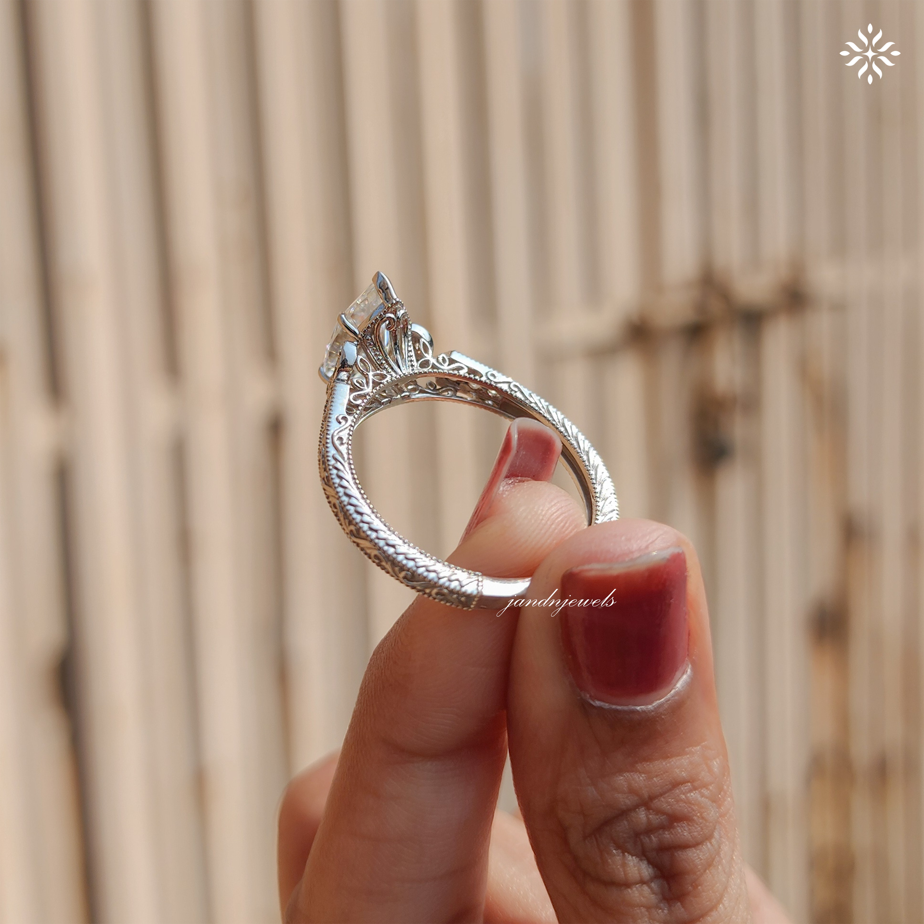 2.5CT Marquise Cut Moissanite Engagement Ring Art Deco Wedding Ring Vintage Engraved Band Unique Cluster Ring