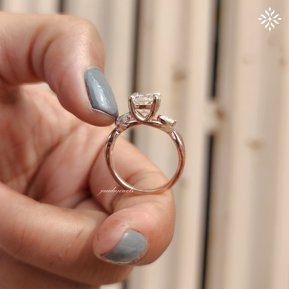 Twisted Shank Portuguese Cut Moissanite Diamond Ring Infinity Style 14K Solid Gold Ring Pear Accent Bridal Ring Promise Anniversary Gift