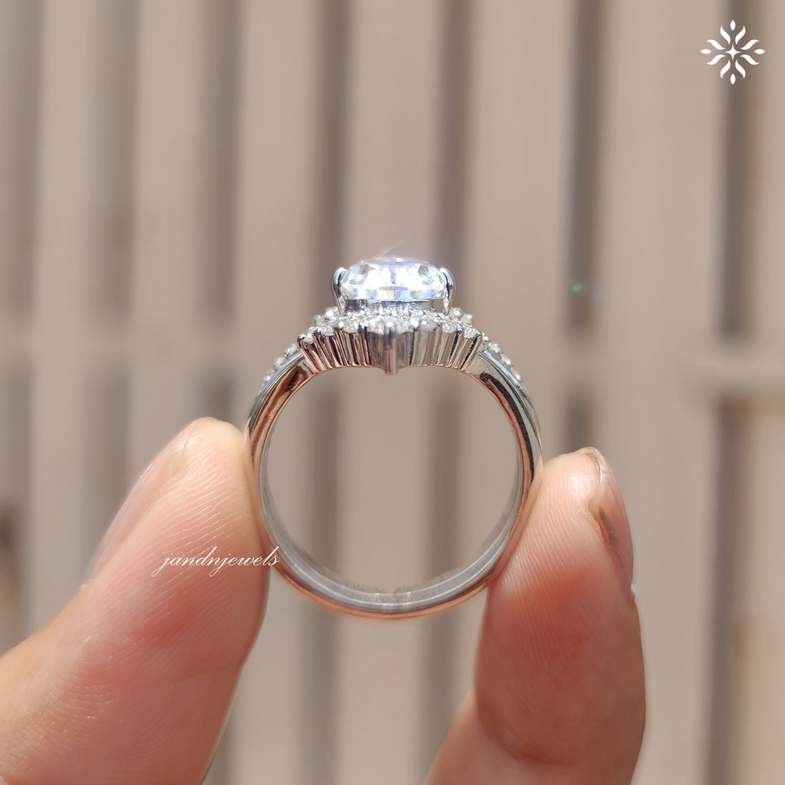 3CT Pear Cut Moissanite Engagement Ring Set Vintage Halo Bridal Ring Unique Chevron Wedding Ring Set