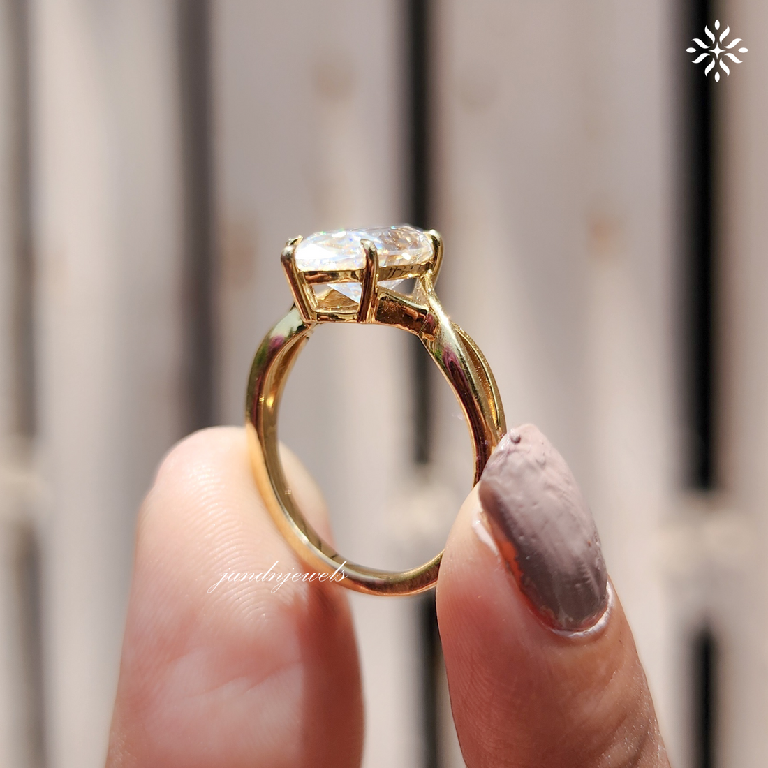 2.5CT Marquise Cut Moissanite Engagement Ring Twisted Shank 14K Yellow Gold Solitaire Prong Set Bridal Ring Anniversary Wedding Ring Gift