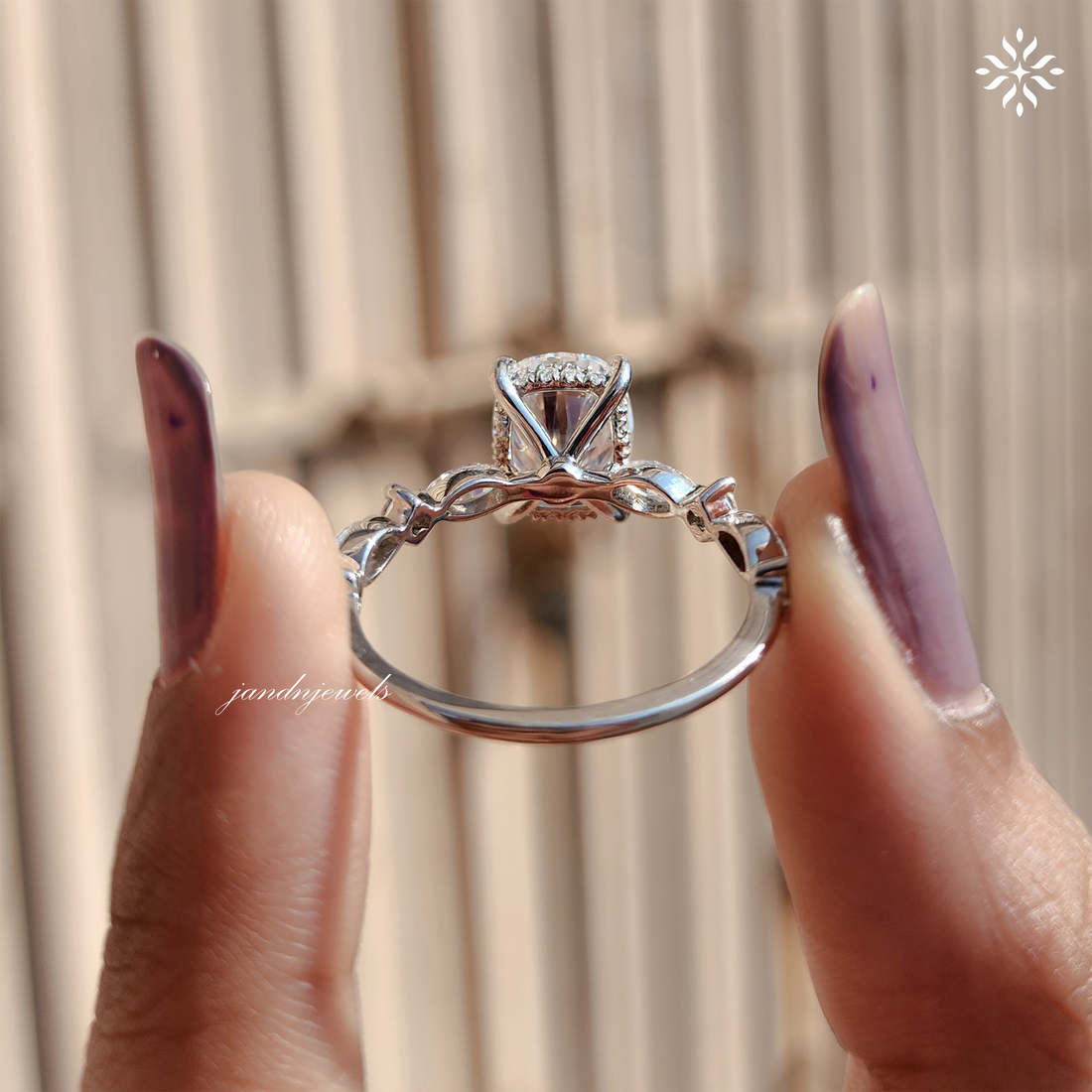 Unique Hidden Halo Cushion Cut Moissanite Engagement Ring Marquise Band Elongated Moissanite Wedding Ring Women Promise Anniversary Ring
