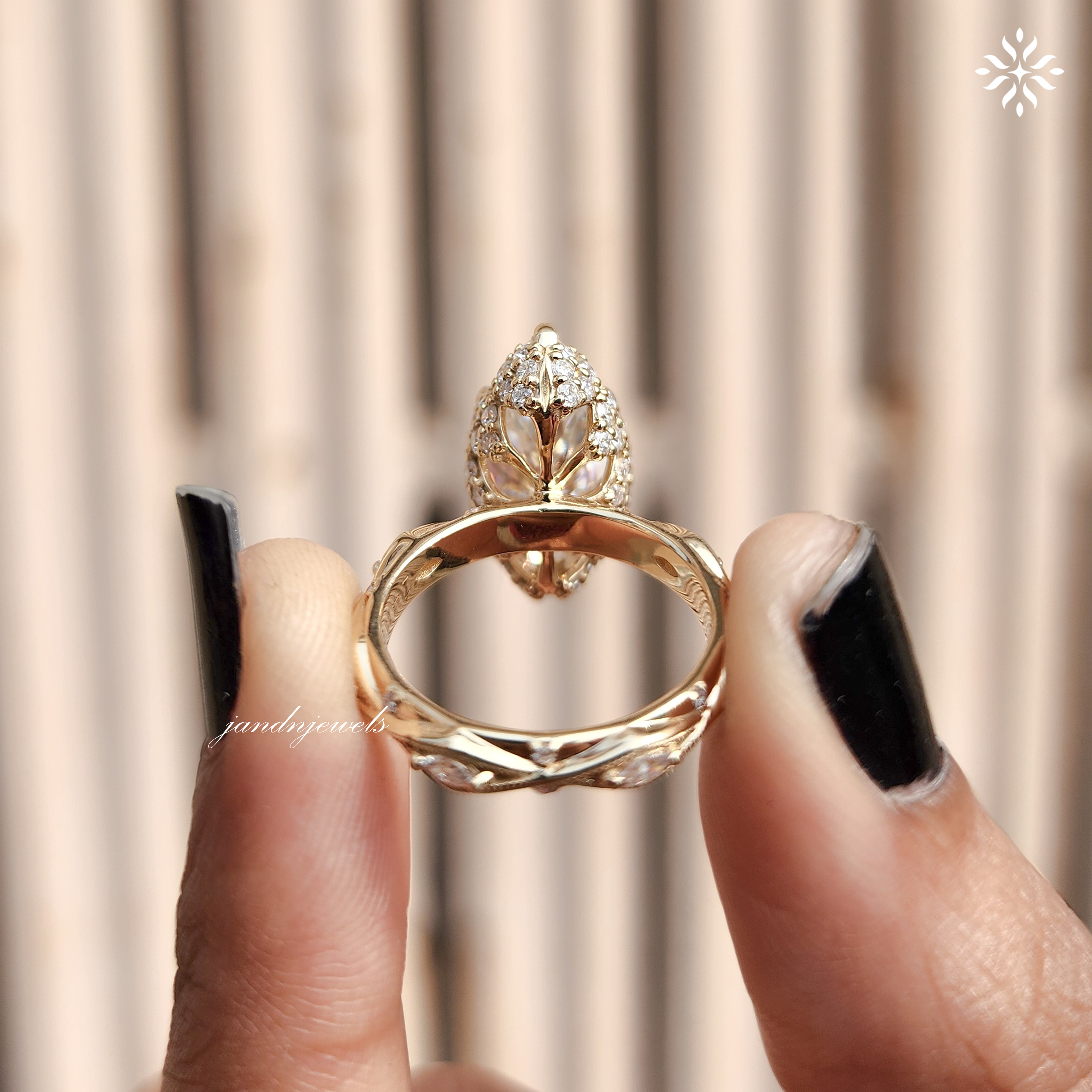4CT Vintage Marquise Cut Moissanite Engagement Ring Art Deco Hidden Halo Ring 14K Solid Gold Ring Diamond Ring Classic Marquise Ring