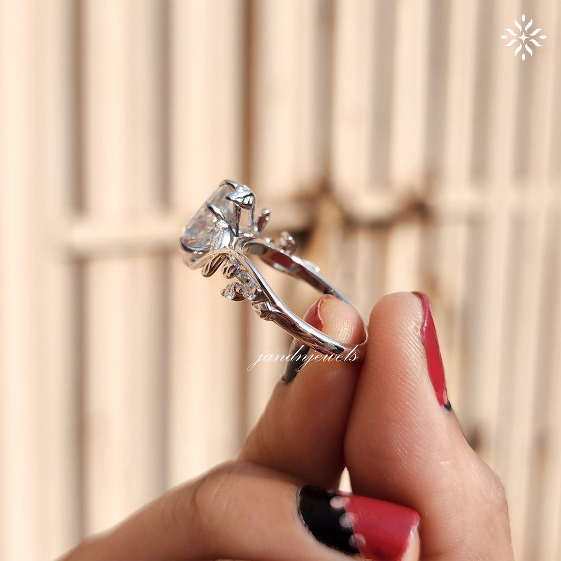 2CT Kite Cut Moissanite Engagement Ring 14K Gold Nature Inspired Ring Leaf Design Ring Solitaire Ring Art Deco Wedding Ring for Her