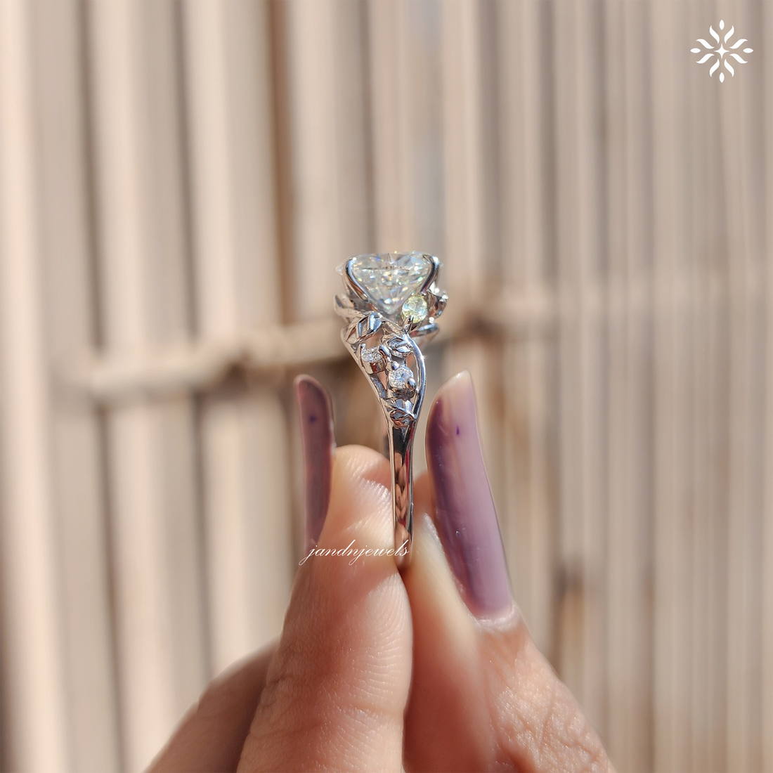 3 CT Floral Oval Cut Moissanite Engagement Ring Vintage Solid Gold Moissanite Solitaire Wedding Ring Nature Inspire Ring Gift For Girlfriend