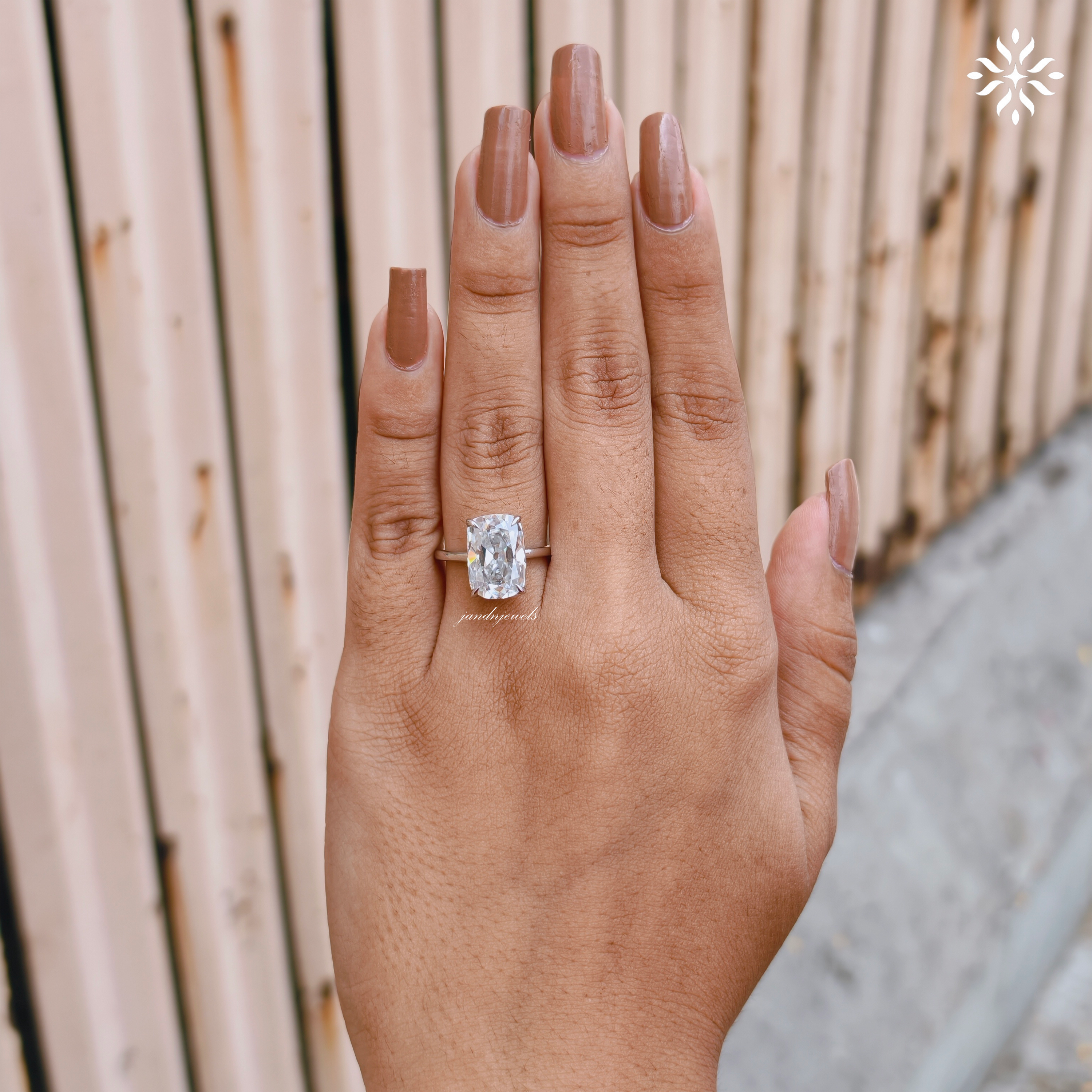 5CT Old Mine Cushion Moissanite Diamond Engagement Ring Solitaire Ring