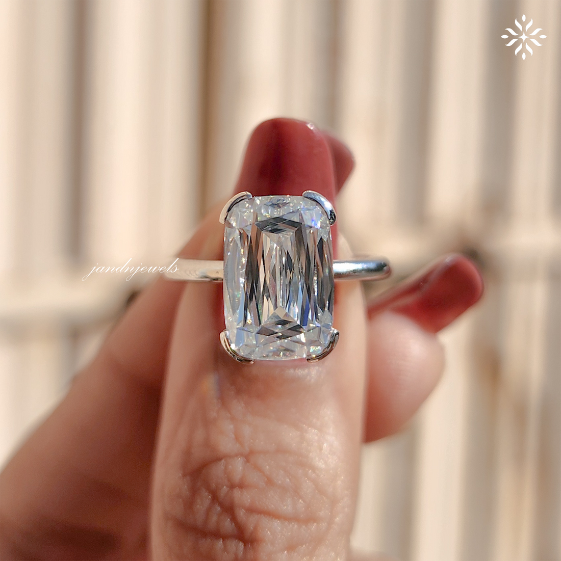 Criss Cut Lab Grown Engagement Ring Gold Antique Diamond Wedding Ring