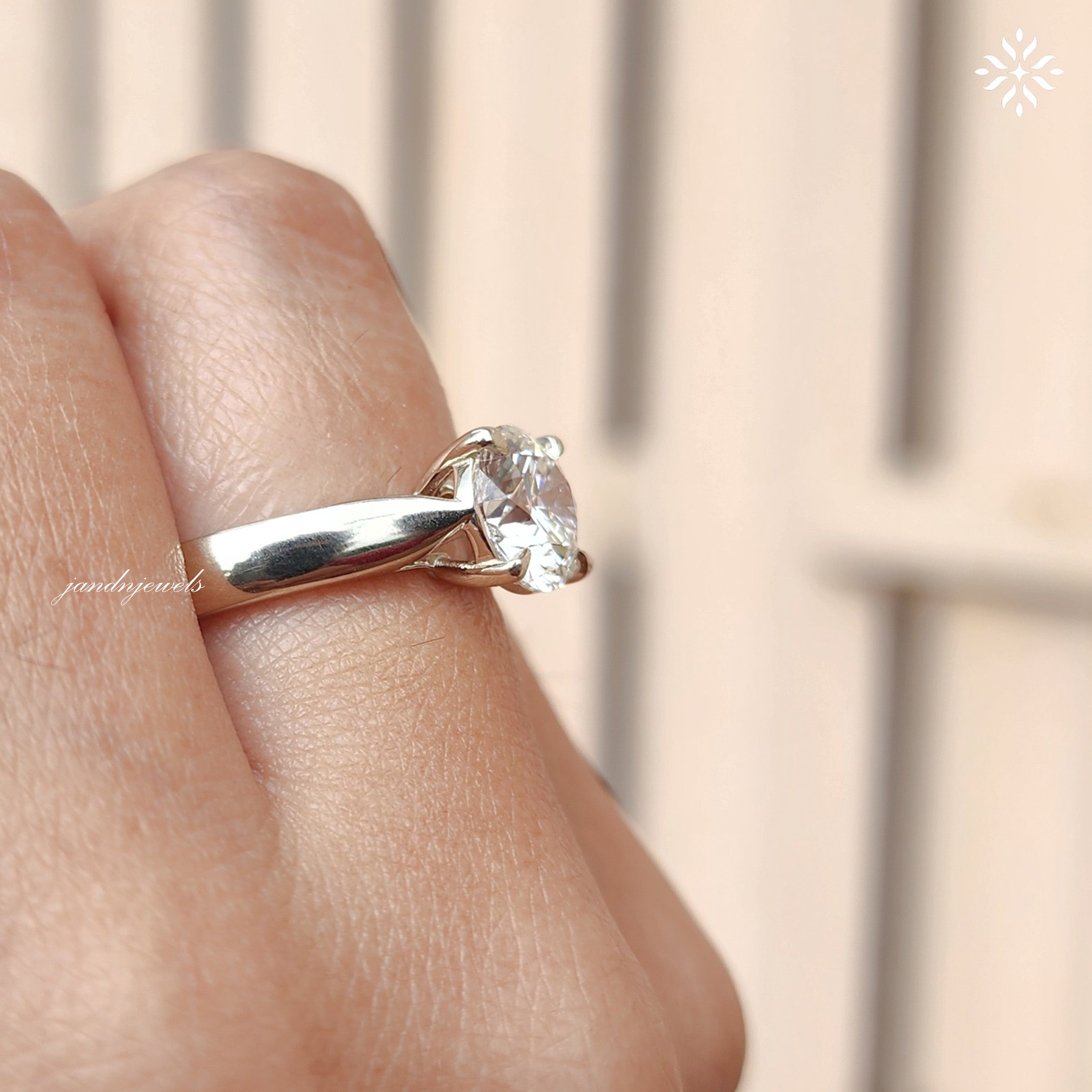 2CT E Color VVS1 Brilliant Round Cut Lab Grown Diamond Ring Solitaire Engagement Ring