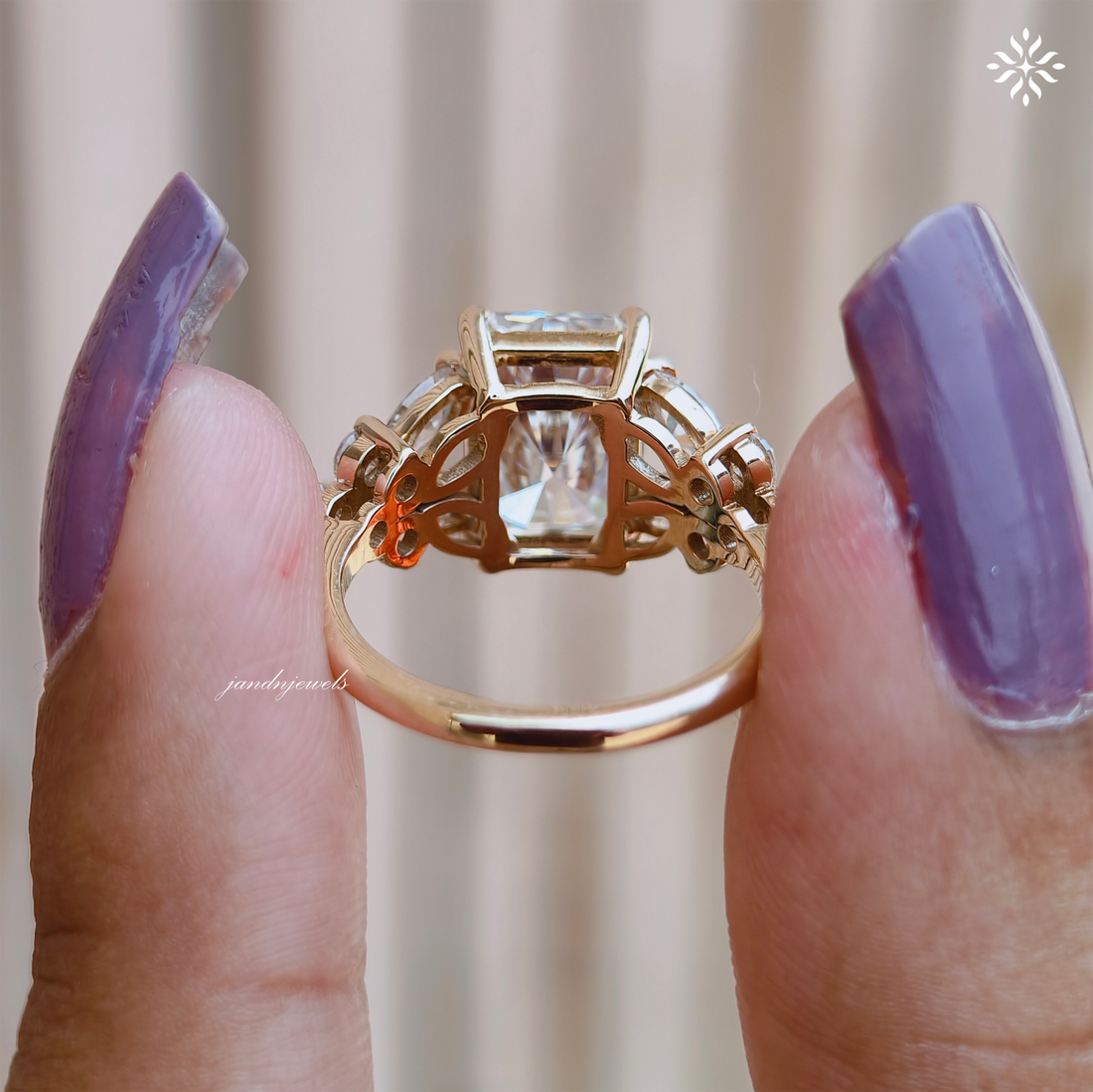 3 Carat Radiant Cut Moissanite Cluster Engagement Ring 14K Solid Gold Ring Floral Cluster Marquise Ring Unique Wedding Ring for Women