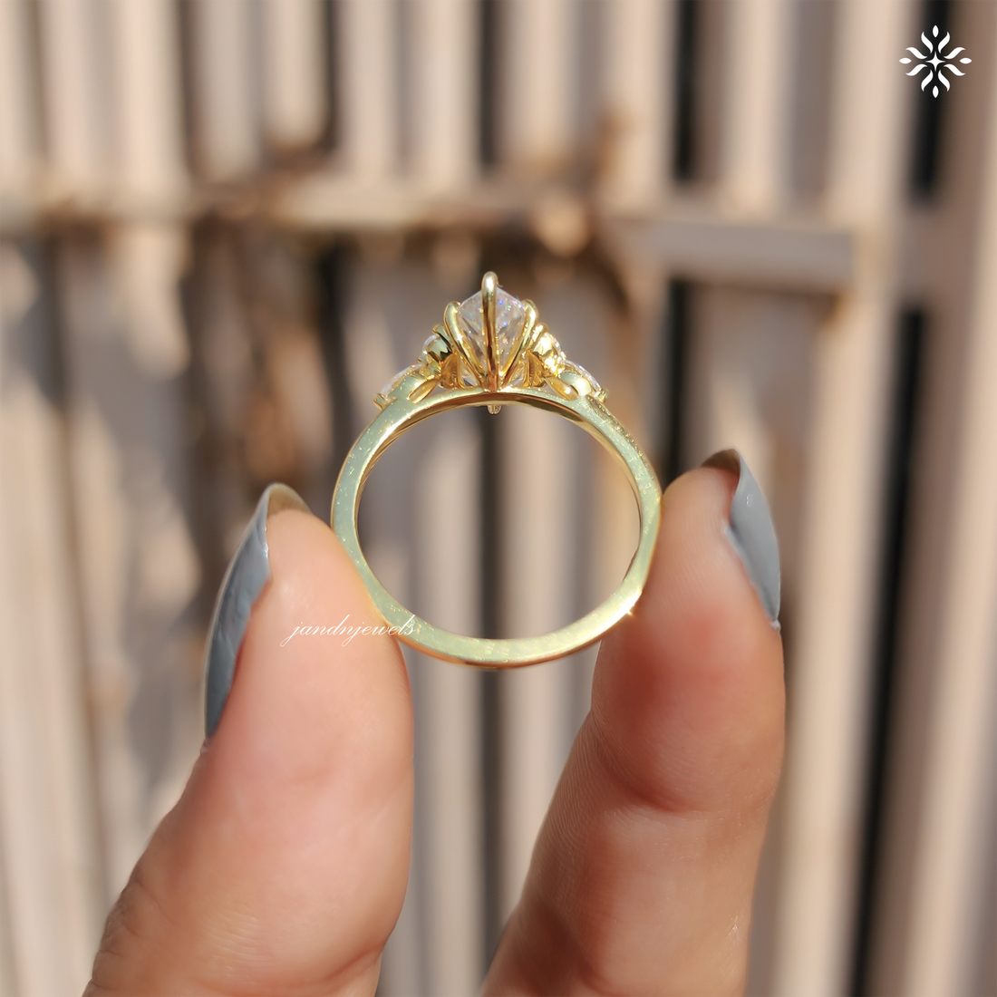 Vintage Marquise Cut Moissanite Engagement Ring Women's Diamond Wedding Ring with Side Stone Delicate 14k Solid Gold Diamond Promise Ring