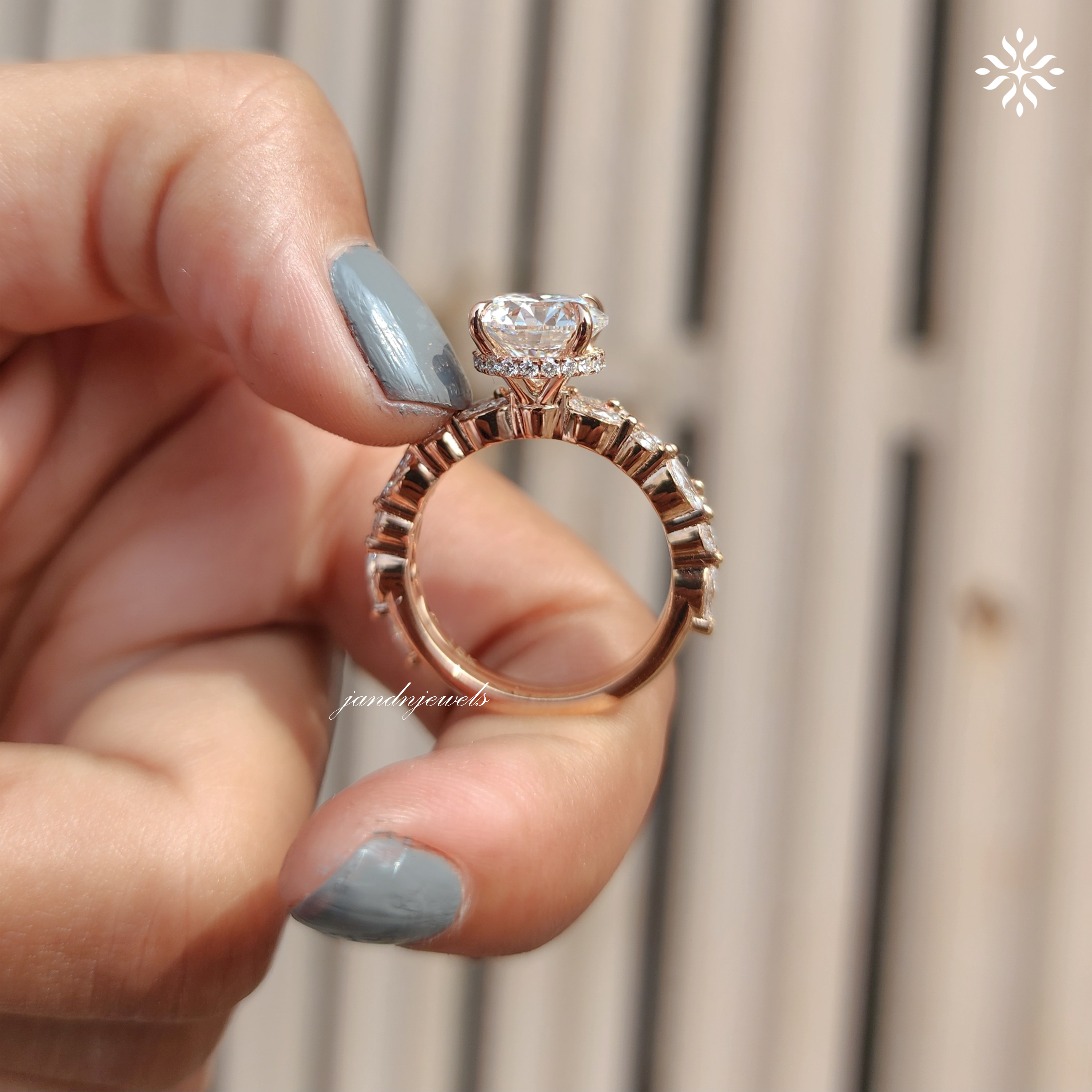 3CT Round Cut Lab Grown Diamond Engagement Ring Set 14K Gold Bridal Ring Set Unique Wedding Ring Set For Her Round Cut Diamond Ring Set