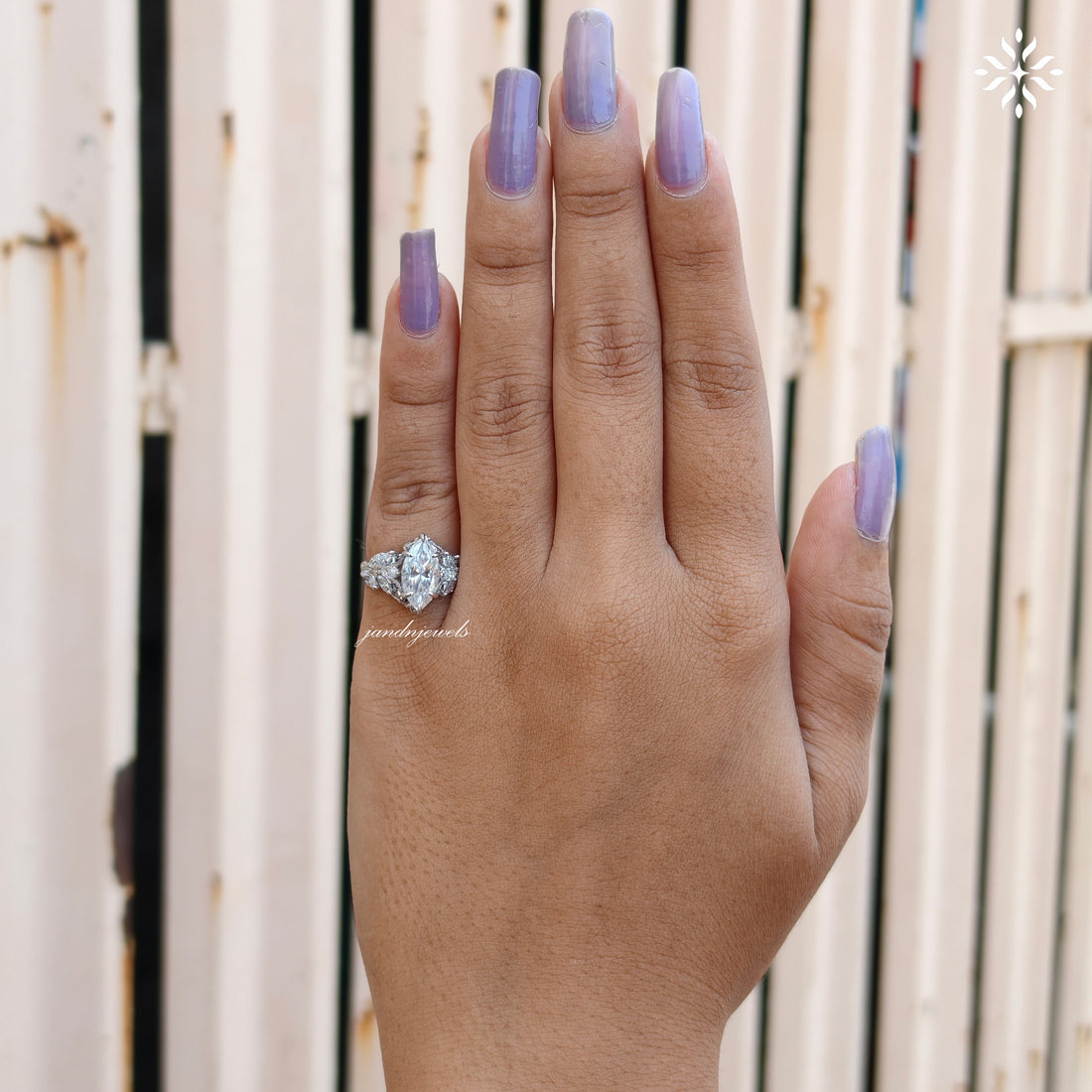 Floral Marquise Cut Moissanite Engagement Ring 14K Solid Gold nature Inspired Ring Artdeco Ring Promise Ring for Her