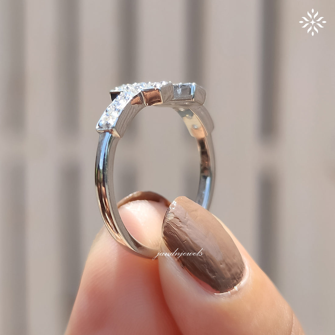Open Shank T-Shape Diamond Moissanite Ring