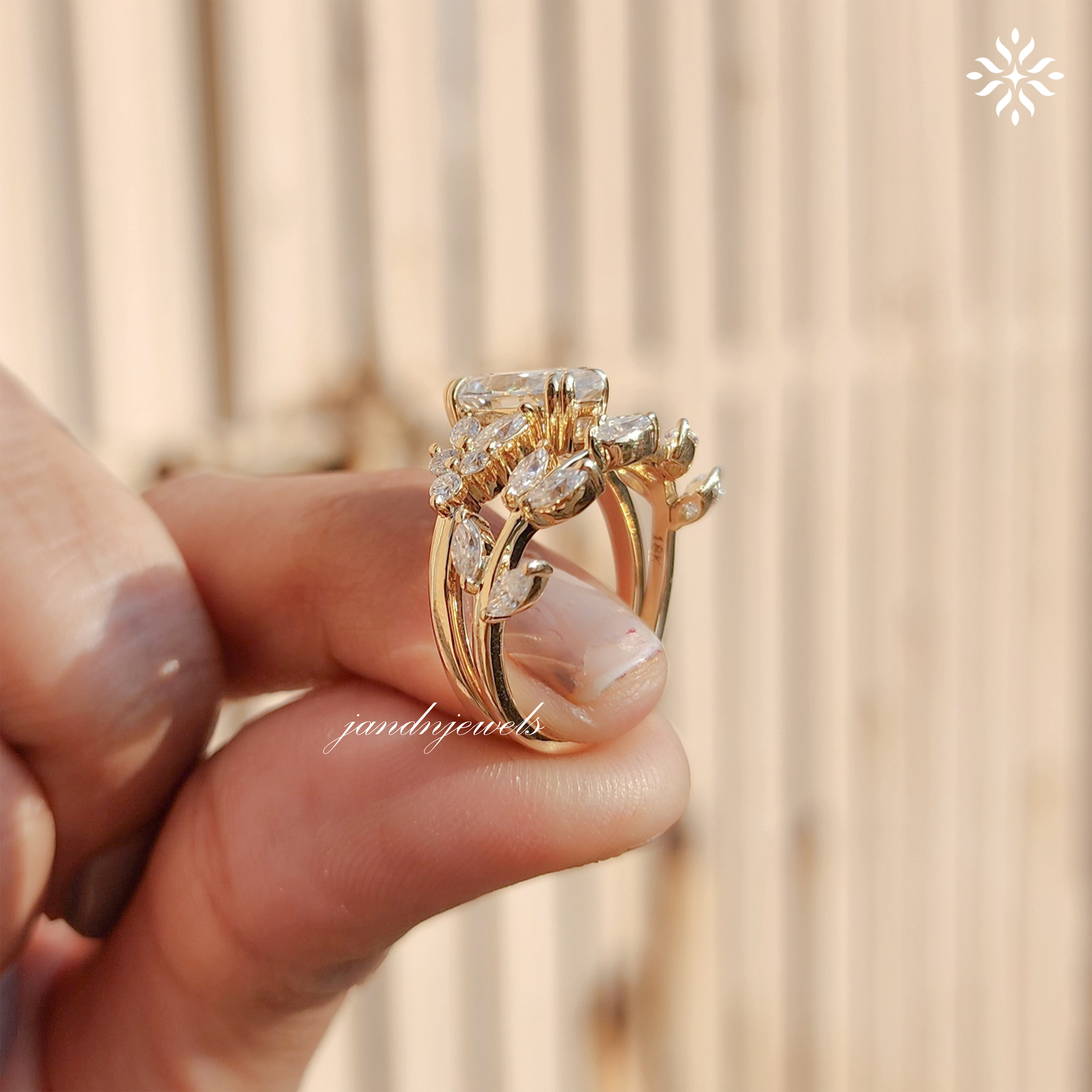 Marquise Wedding Set Diamond Bridal Set Ring for Her Marquise Engagement Ring Chevron Ring Set IGI Certified Best Matching Marquise Ring Set
