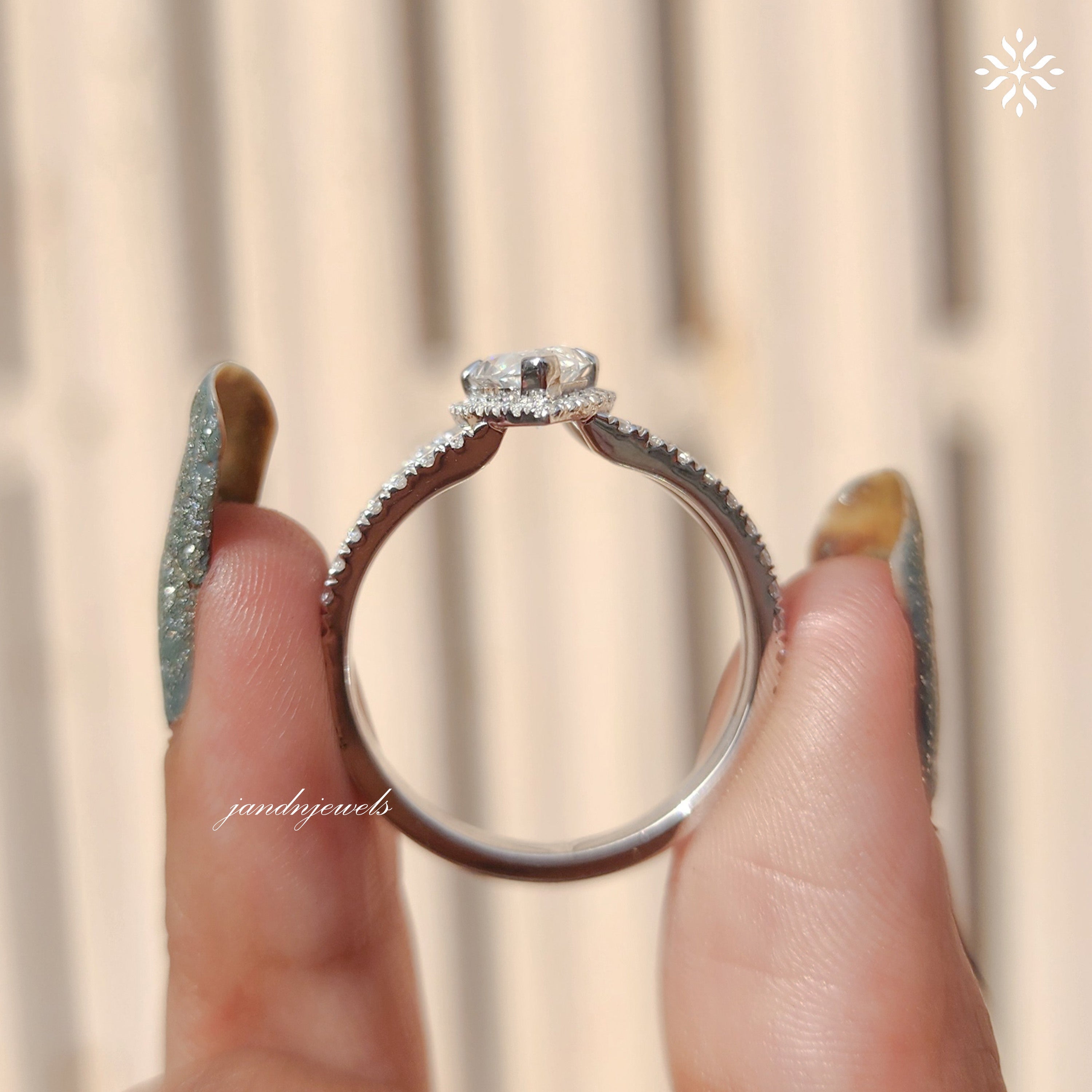 Halo Marquise Cut Moissanite Engagement Ring Split Shank Marquise Ring Unique Diamond Wedding Ring Anniversary Gift for Her