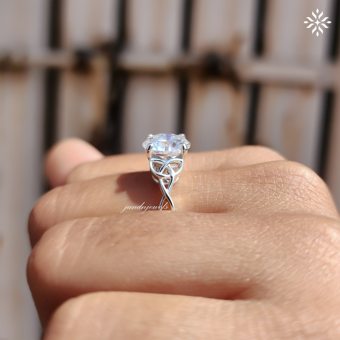 Round Cut Moissanite Engagement Ring Floral Wedding Ring 14K Solid Gold Ring Everbee logo Analyze listing