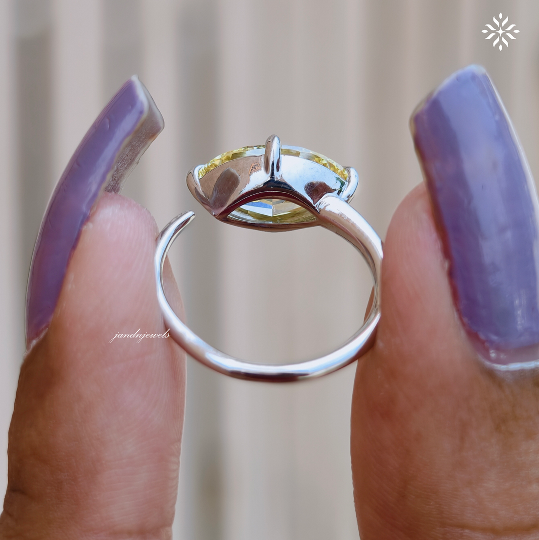 Fancy Intense Yellow Marquise Lab Grown Diamond Ring Open Band Engagement Ring VS 2 IGI Certified Diamond Ring 925 Sterling Silver Ring