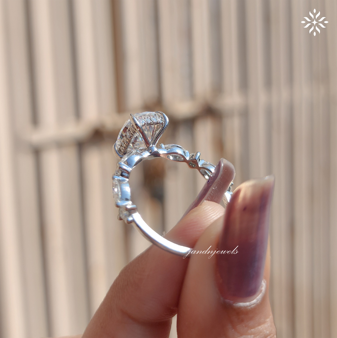 Unique Hidden Halo Cushion Cut Moissanite Engagement Ring Marquise Band Elongated Moissanite Wedding Ring Women Promise Anniversary Ring