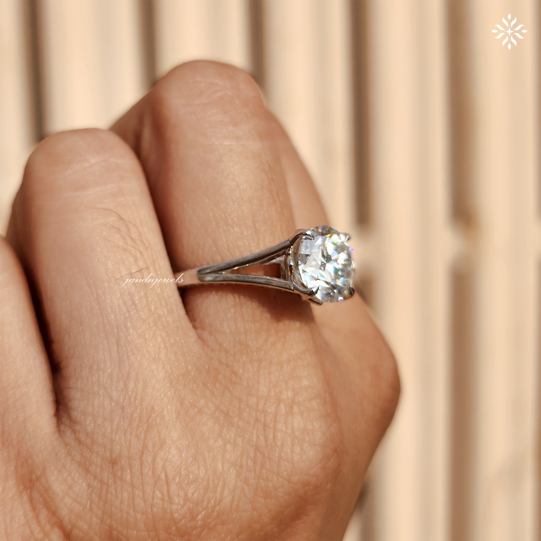 2CT Round Cut Moissanite Engagement Ring Cathedral Setting Ring Pavé Diamond Band Classic Solitaire Bridal Ring
