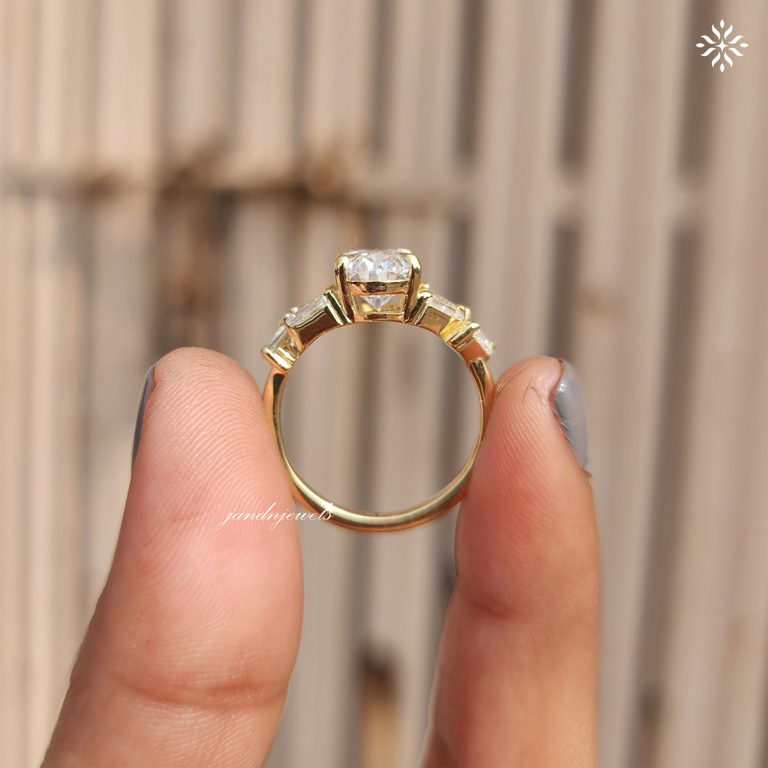 Oval Cluster Moissanite Engagement Ring Side Stone Baguette Ring 14k Gold Ring Wedding Ring Promise Ring for Woman Anniversary Ring