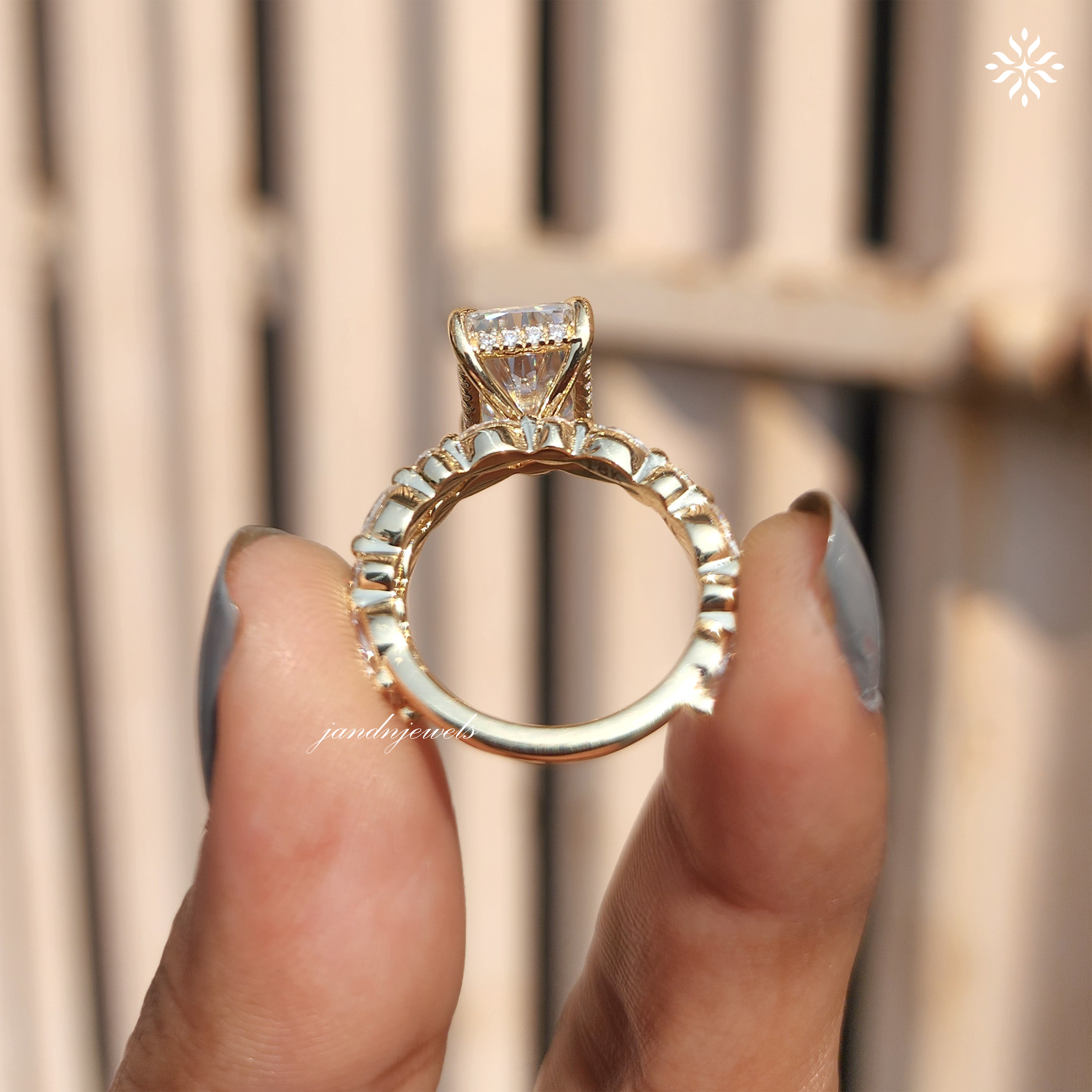 4CT Elongated Radiant Cut Moissanite Diamond Engagement Ring 14K Gold Ring Bridal Set Unique Marquise Diamond Ring Wedding Ring Set