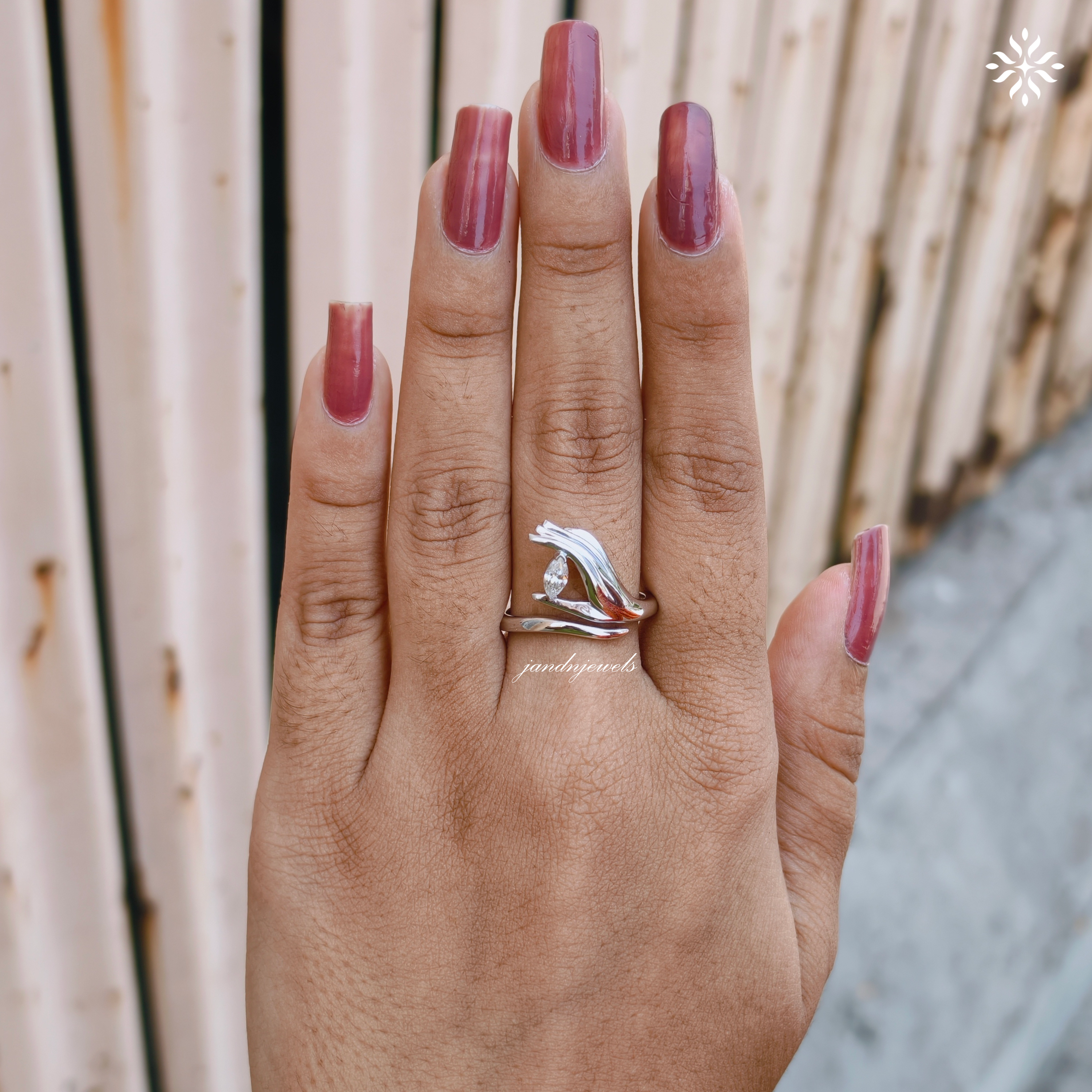 Sculptural Hand Style Marquise Moissanite Ring, Open Wrap Gold Ring, Modern Artistic Statement Ring