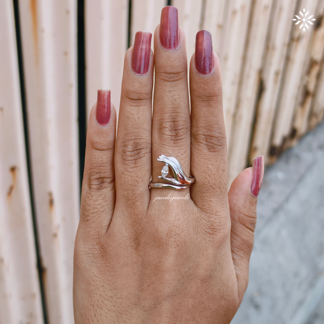 Sculptural Hand Style Marquise Moissanite Ring, Open Wrap Gold Ring, Modern Artistic Statement Ring