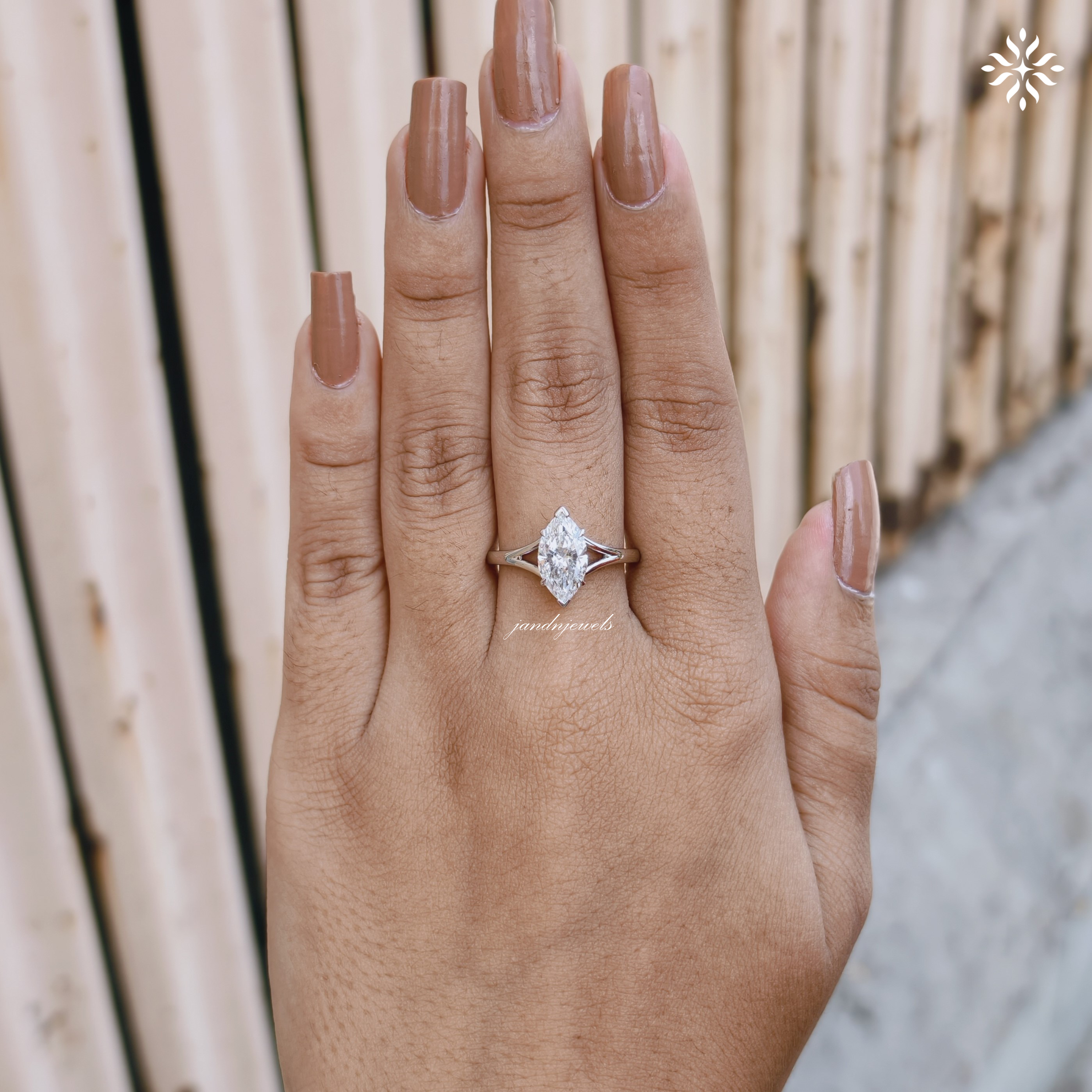 2CT Marquise Cut Lab Grown Diamond Engagement Ring Split Shank 950 Platinum Ring