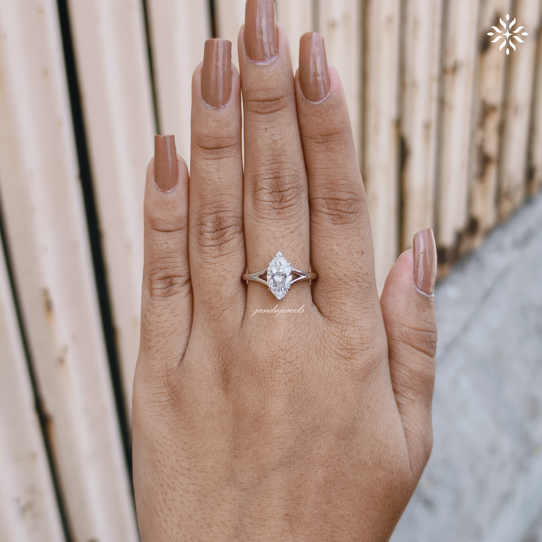 2CT Marquise Cut Lab Grown Diamond Engagement Ring Split Shank 950 Platinum Ring