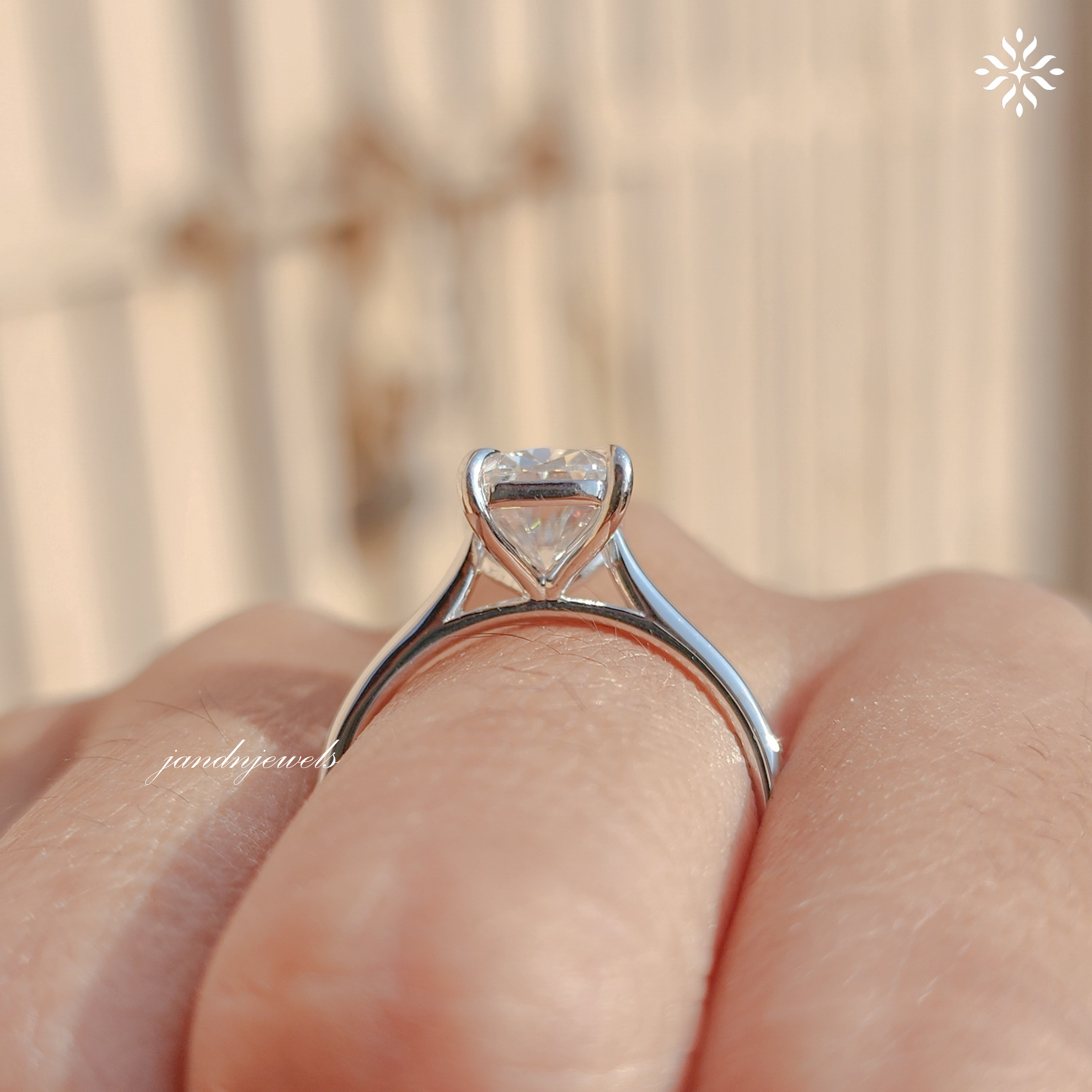 2.5CT Cushion Cut Moissanite Engagement Ring Solitaire 14K Gold Minimalist Wedding Ring for Her