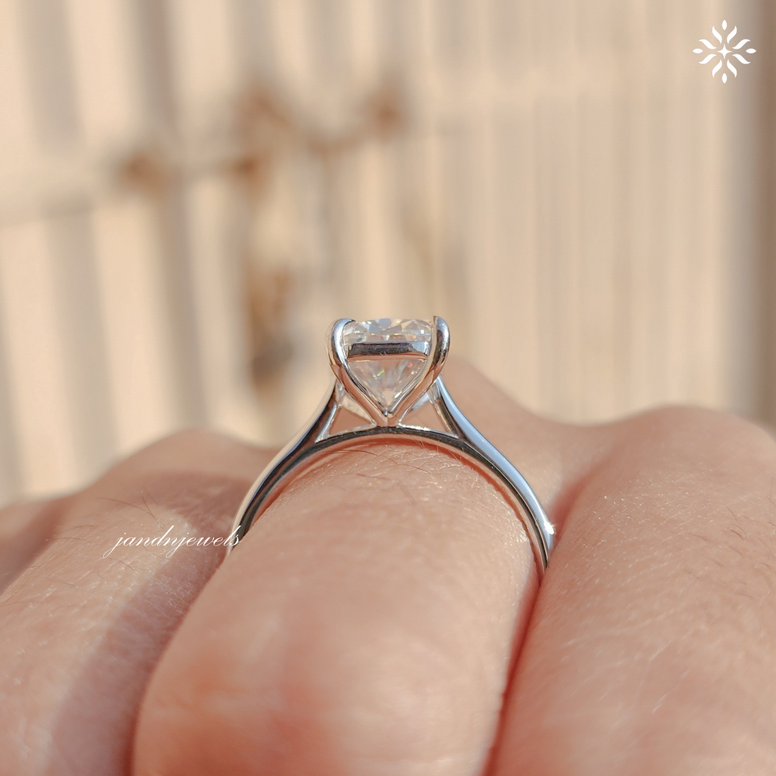 2.5CT Cushion Cut Moissanite Engagement Ring Solitaire 14K Gold Minimalist Wedding Ring for Her