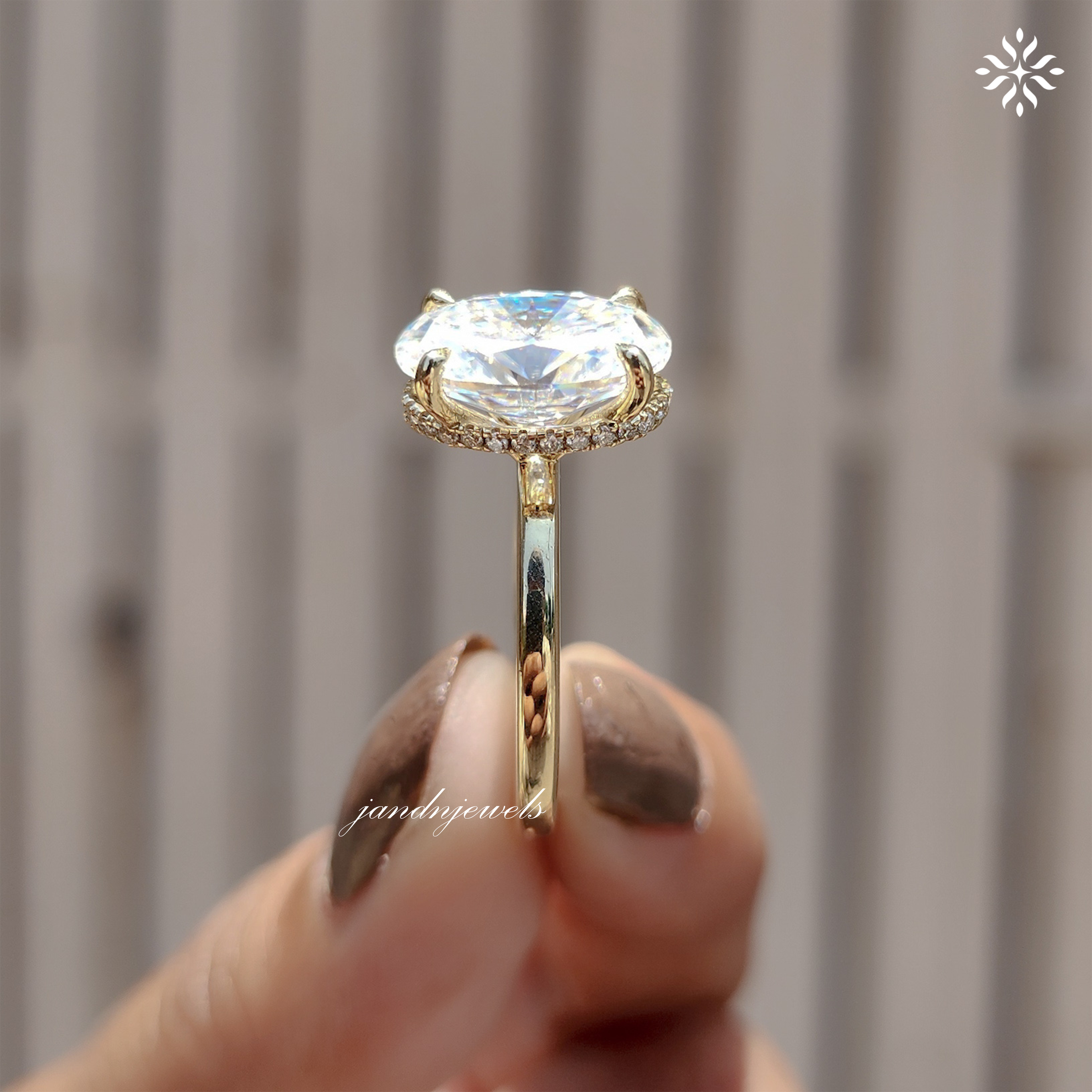 3CT Oval Cut Moissanite Engagement Ring Hidden Halo Diamond Ring 14K Solid Gold Ring Solitaire Ring