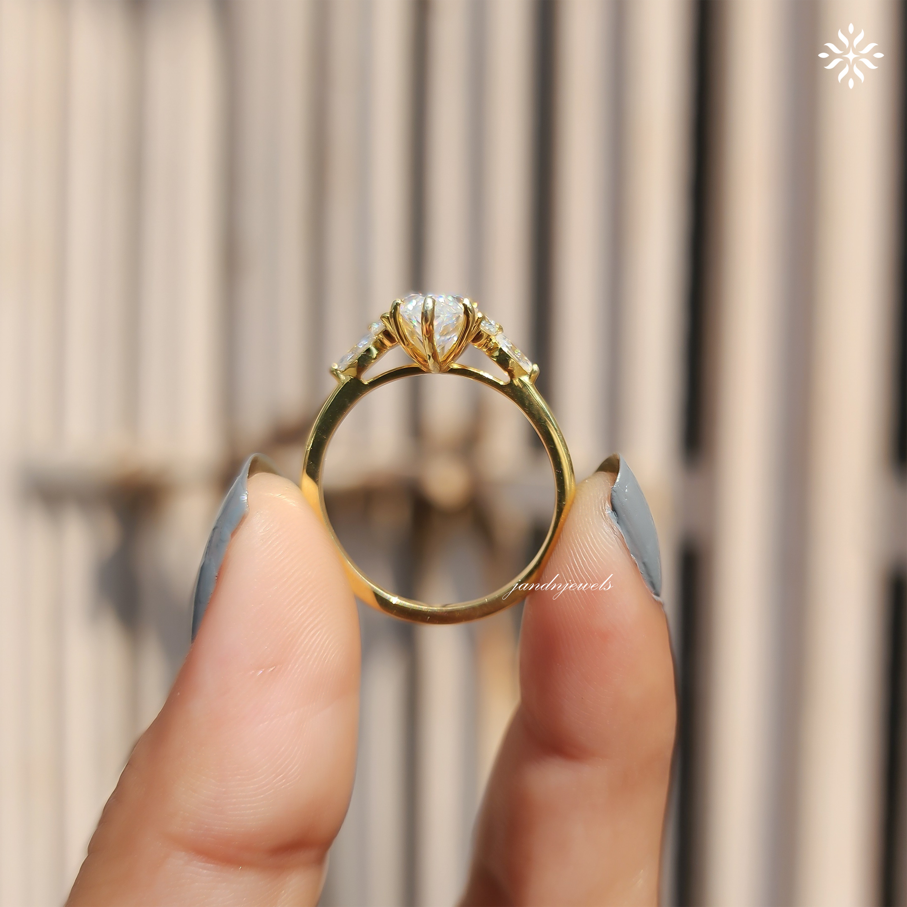 Vintage Marquise Cut Moissanite Engagement Ring Women's Diamond Wedding Ring with Side Stone Delicate 14k Solid Gold Diamond Promise Ring