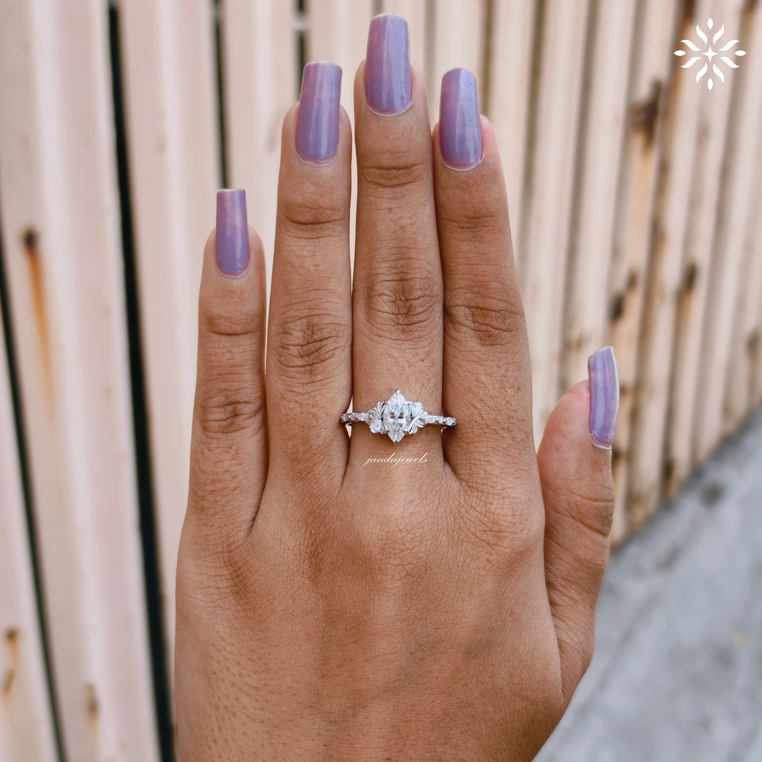 Vintage Marquise Moissanite airy Engagement Ring Flower Wedding Ring Promise Rings For Women 14K Solid Gold Ring Anniversary Gift