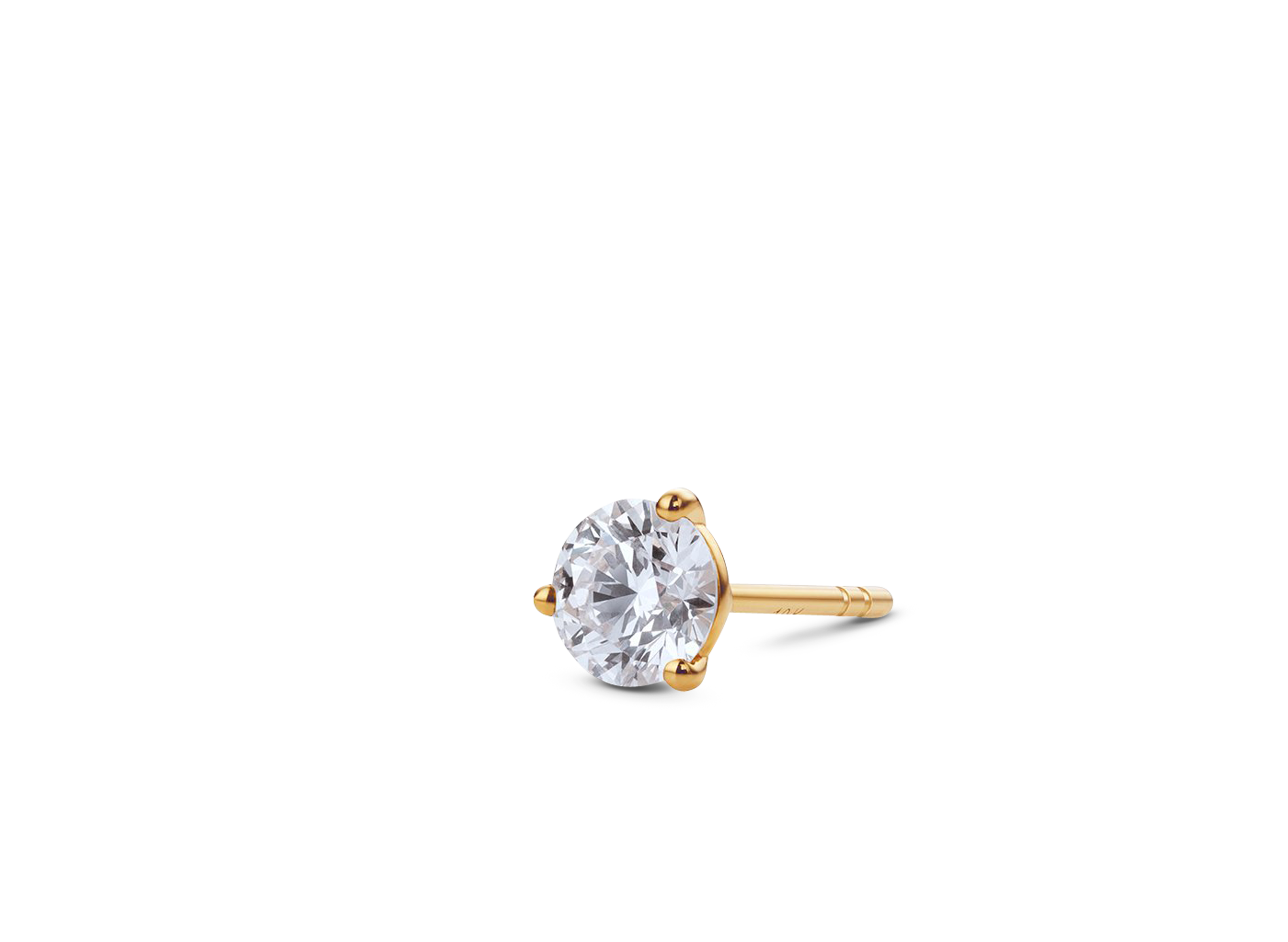 Lab-Grown Diamond ½ct. Round Brilliant Solitaire 14k Gold Stud | White